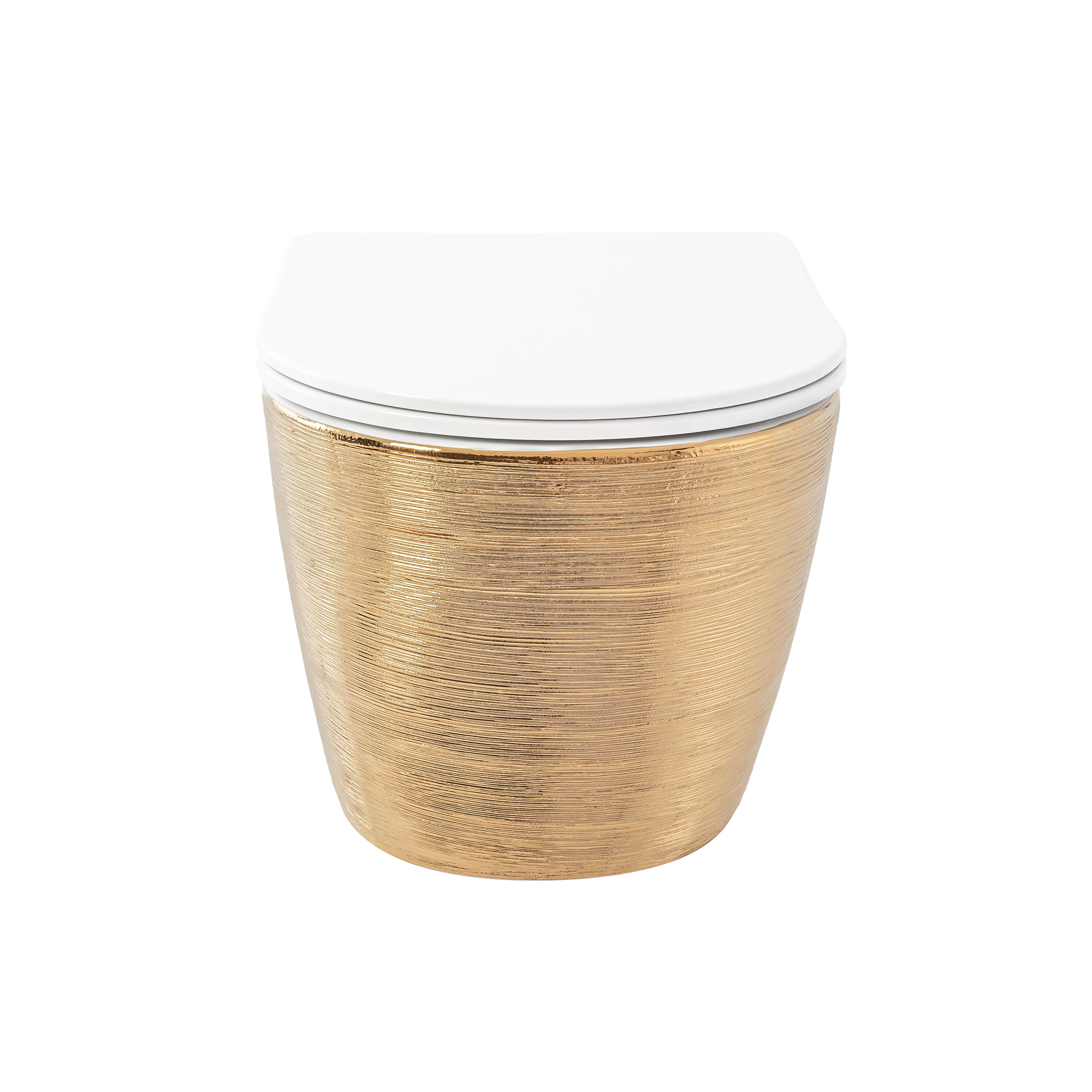 Klozetas pakabinamas Rea Carlo Flat Brush Gold