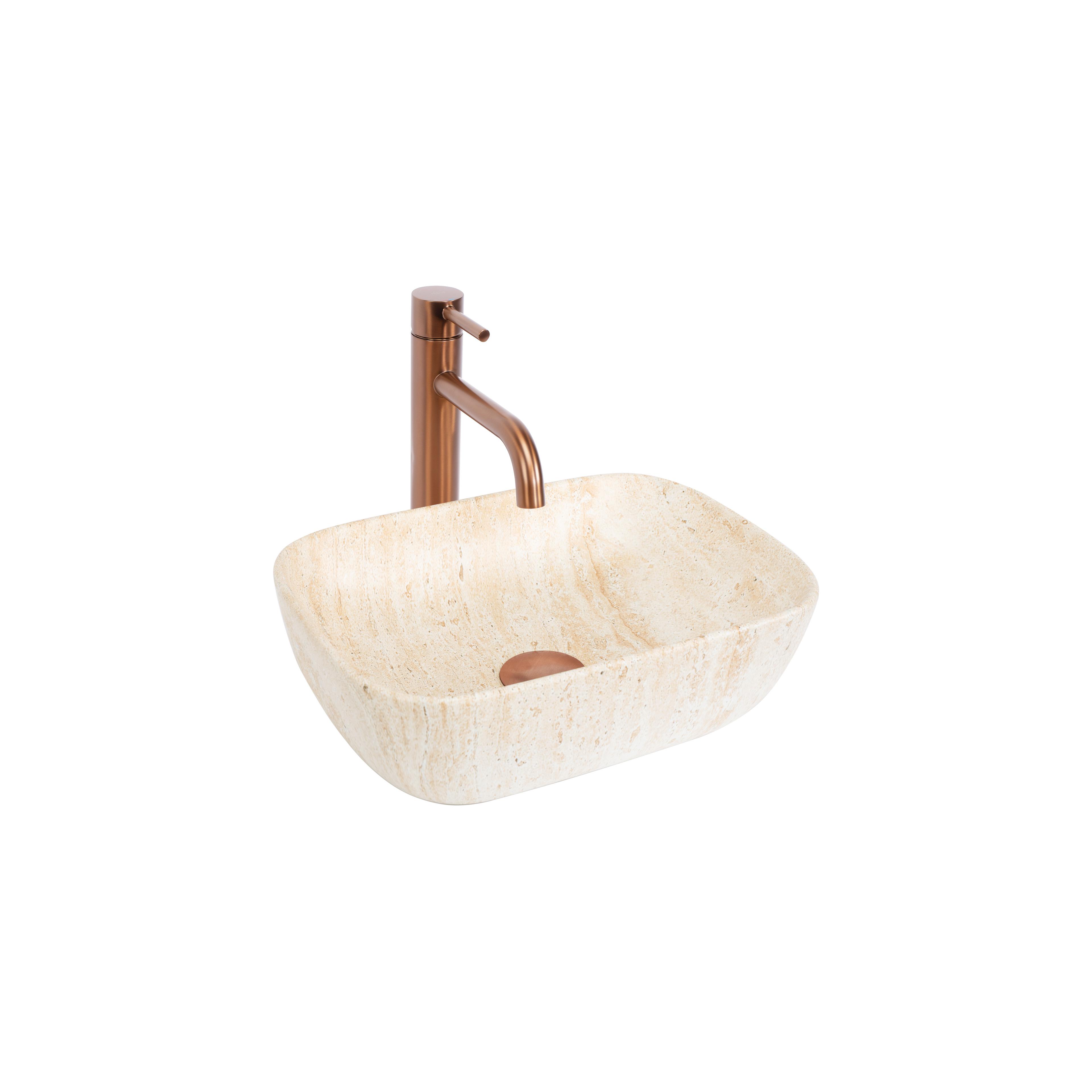 Aufsatzwaschbecken Rea BELINDA MINI TRAVERTINE MATT