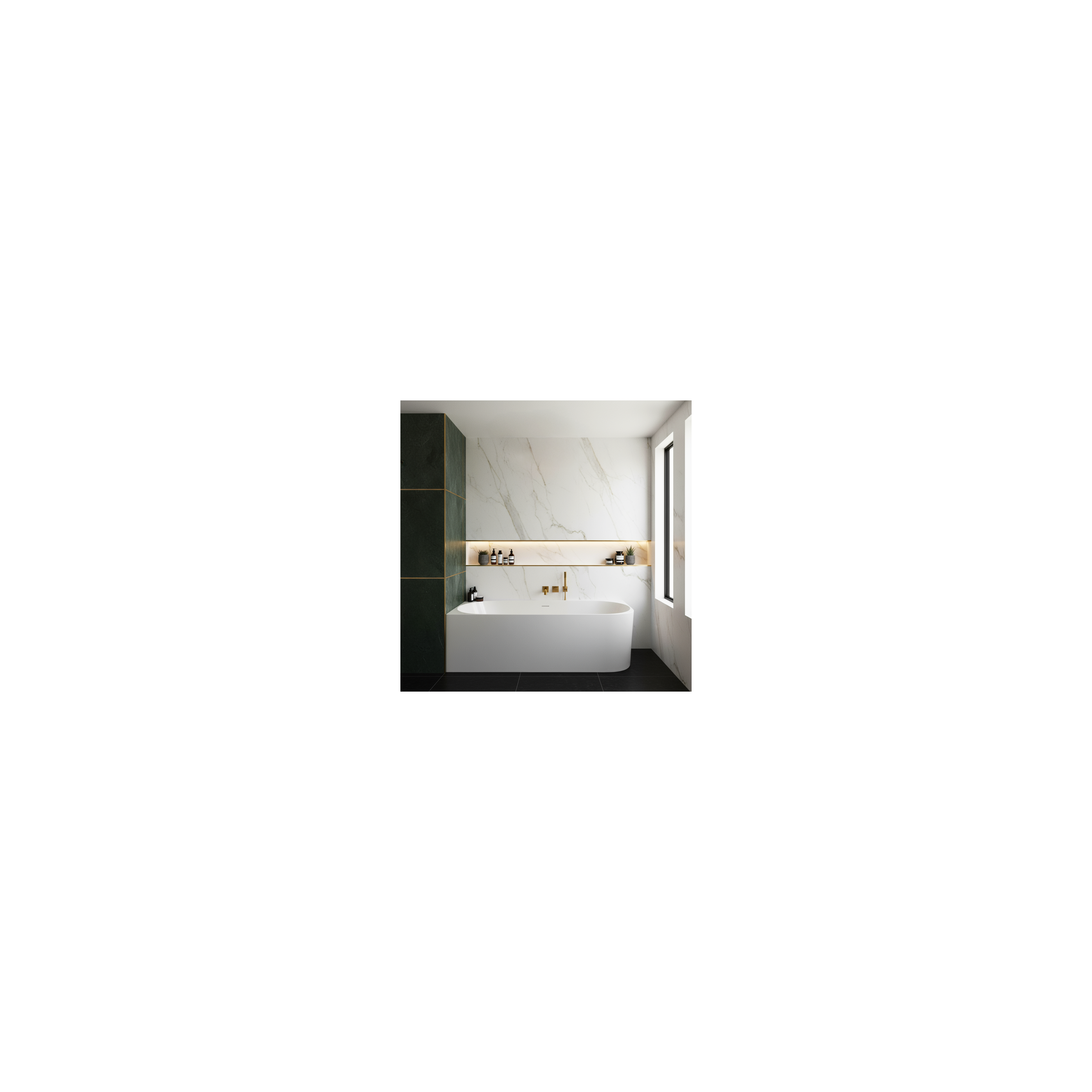 Baignoire d’angle en acrylique Bellanto Slim 170 Gauche