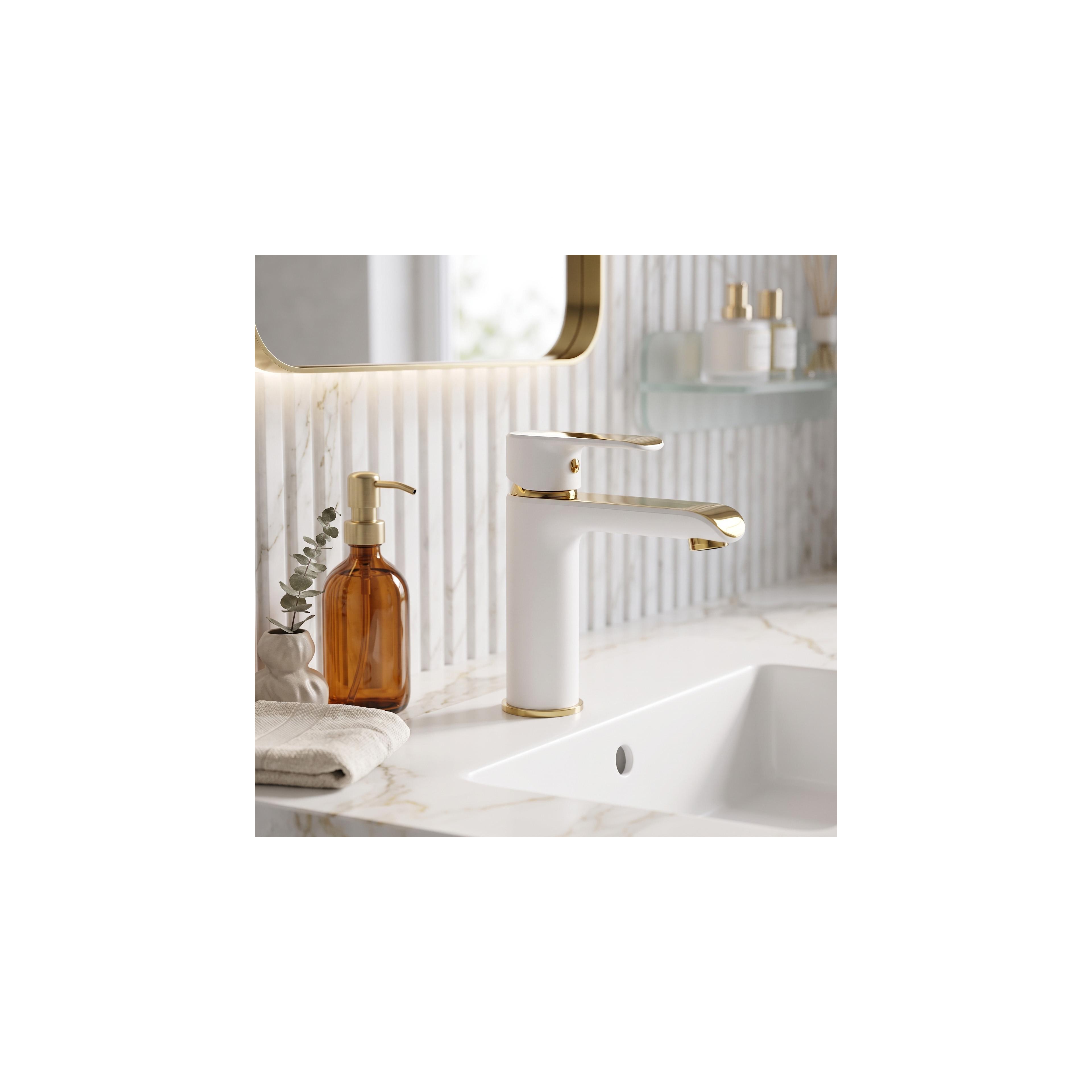 Waschbeckenarmatur REA Bloom White Gold Low