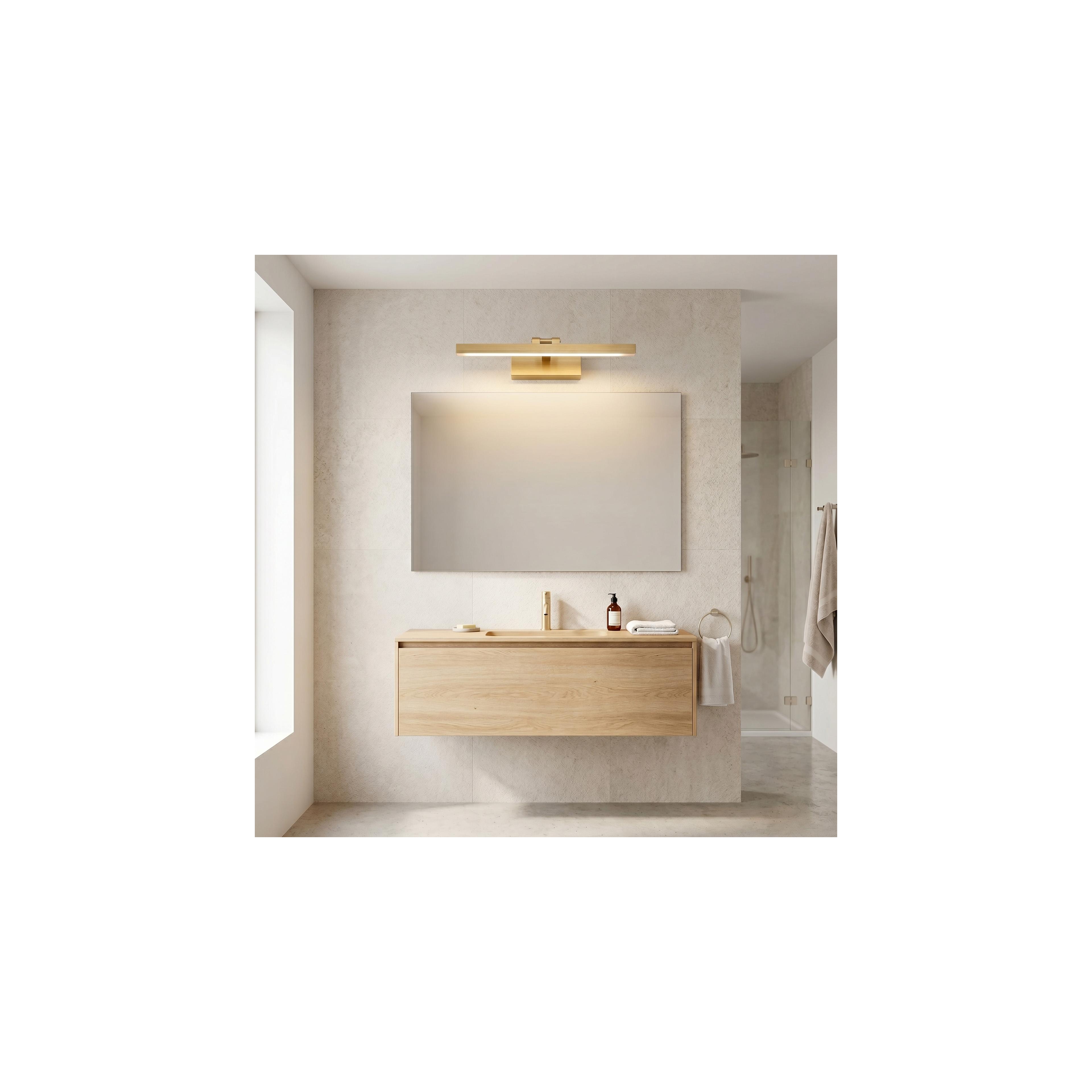 Επιτοίχο φωτιστικό μπάνιου LED APP1863-1W 40cm BRUSH GOLD