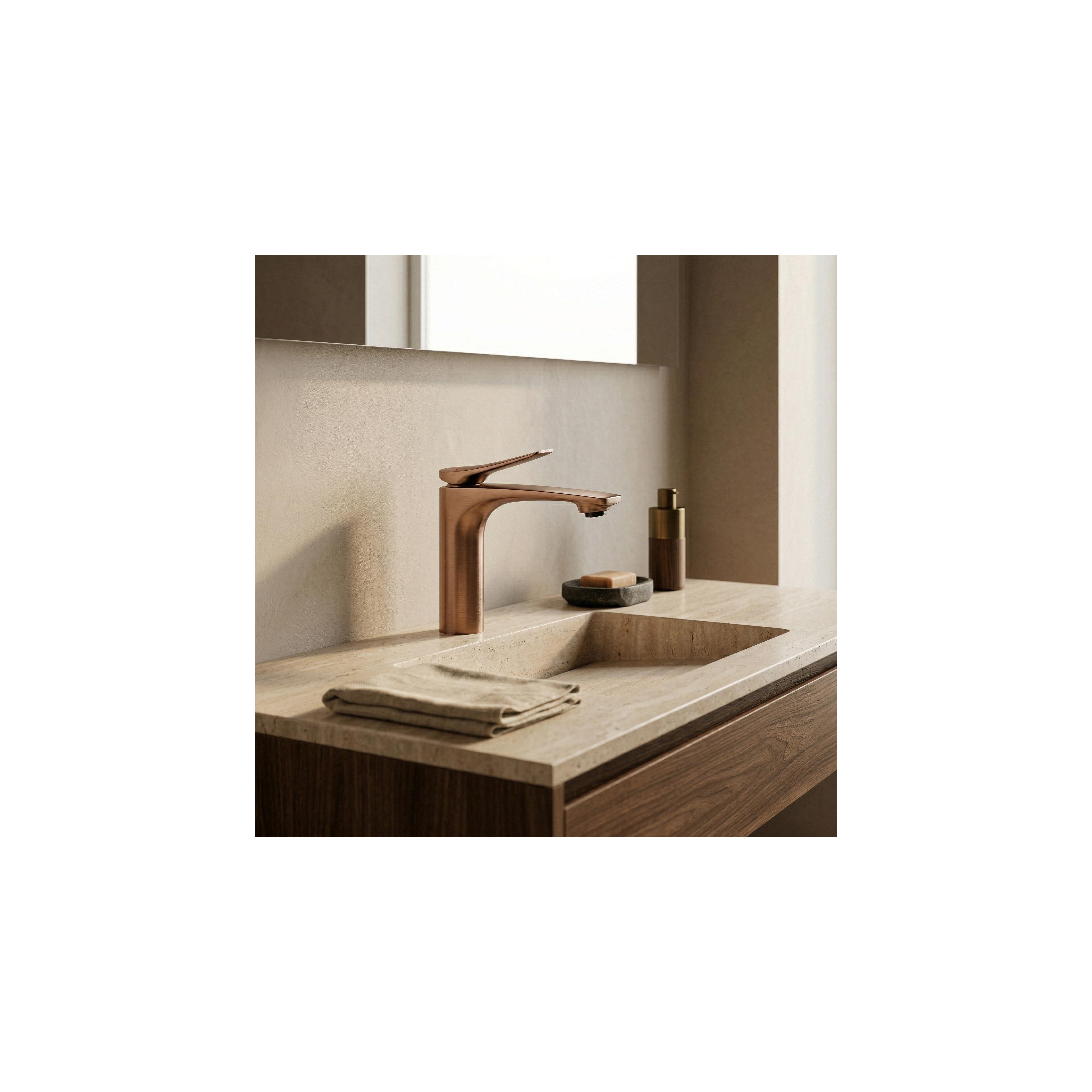 Tvättställsblandare PREMIUM REA Vision Copper Brush Low