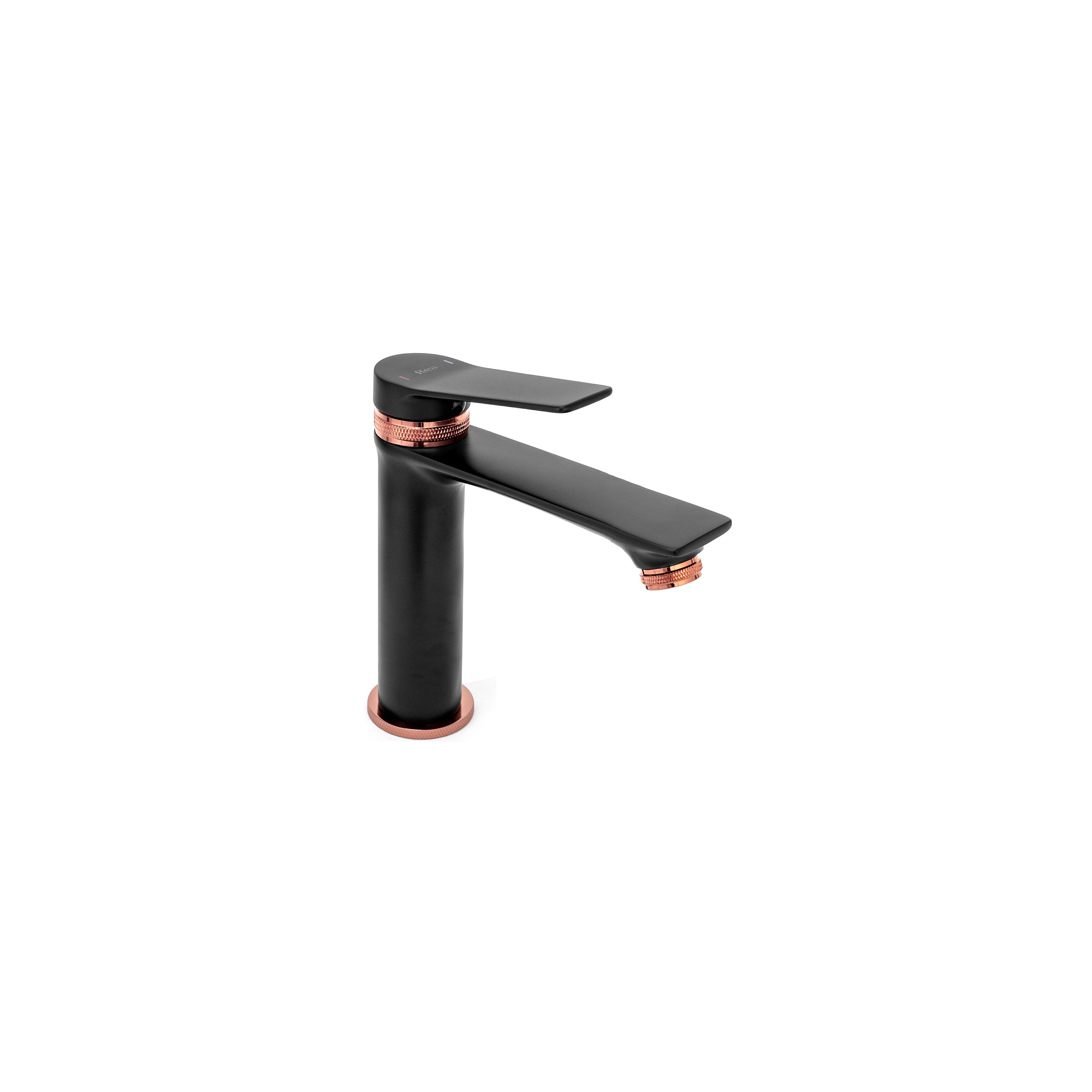 Waschbeckenarmatur Rea Viral Black Rose Gold Low