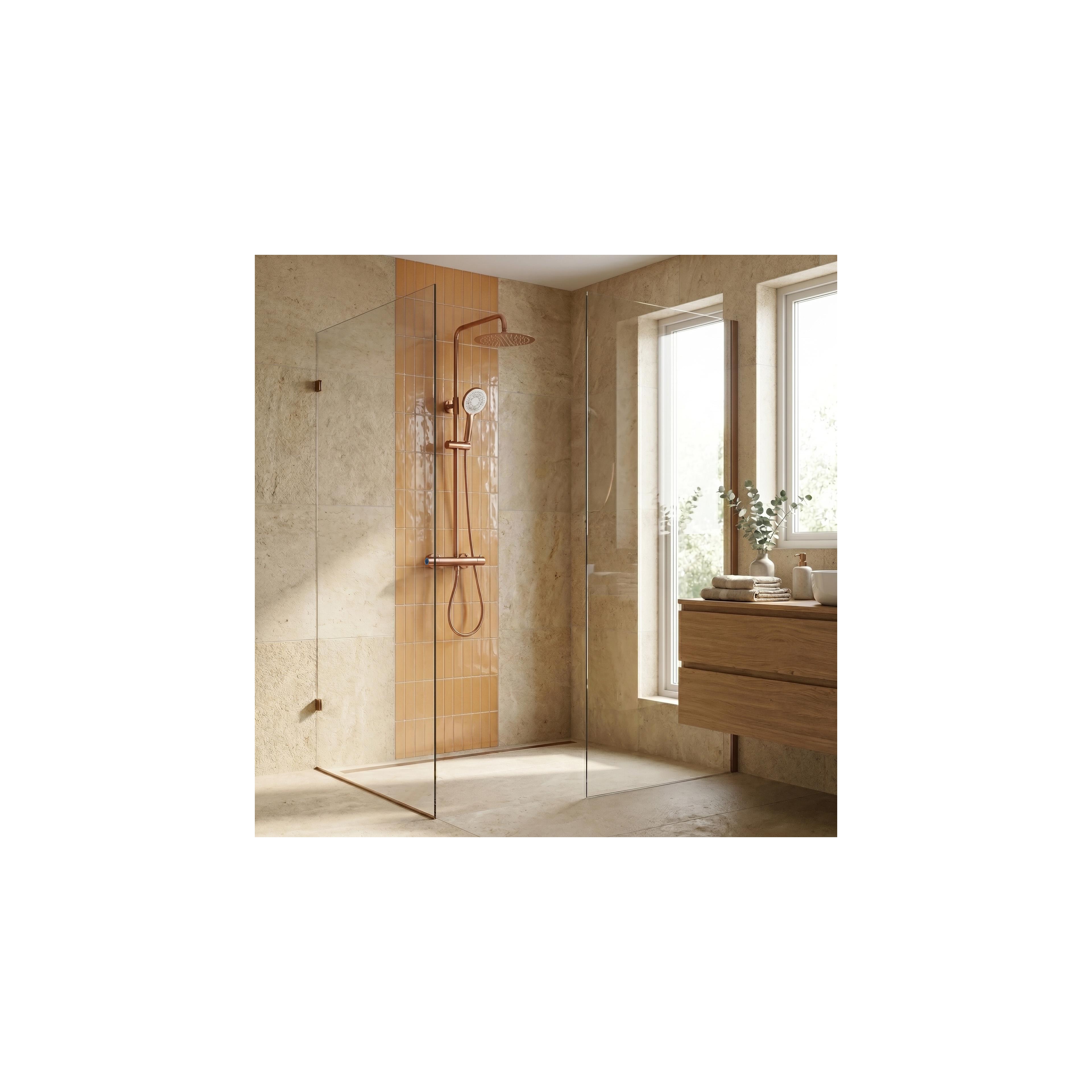 Kit de douche avec thermostat Drop Brush Copper