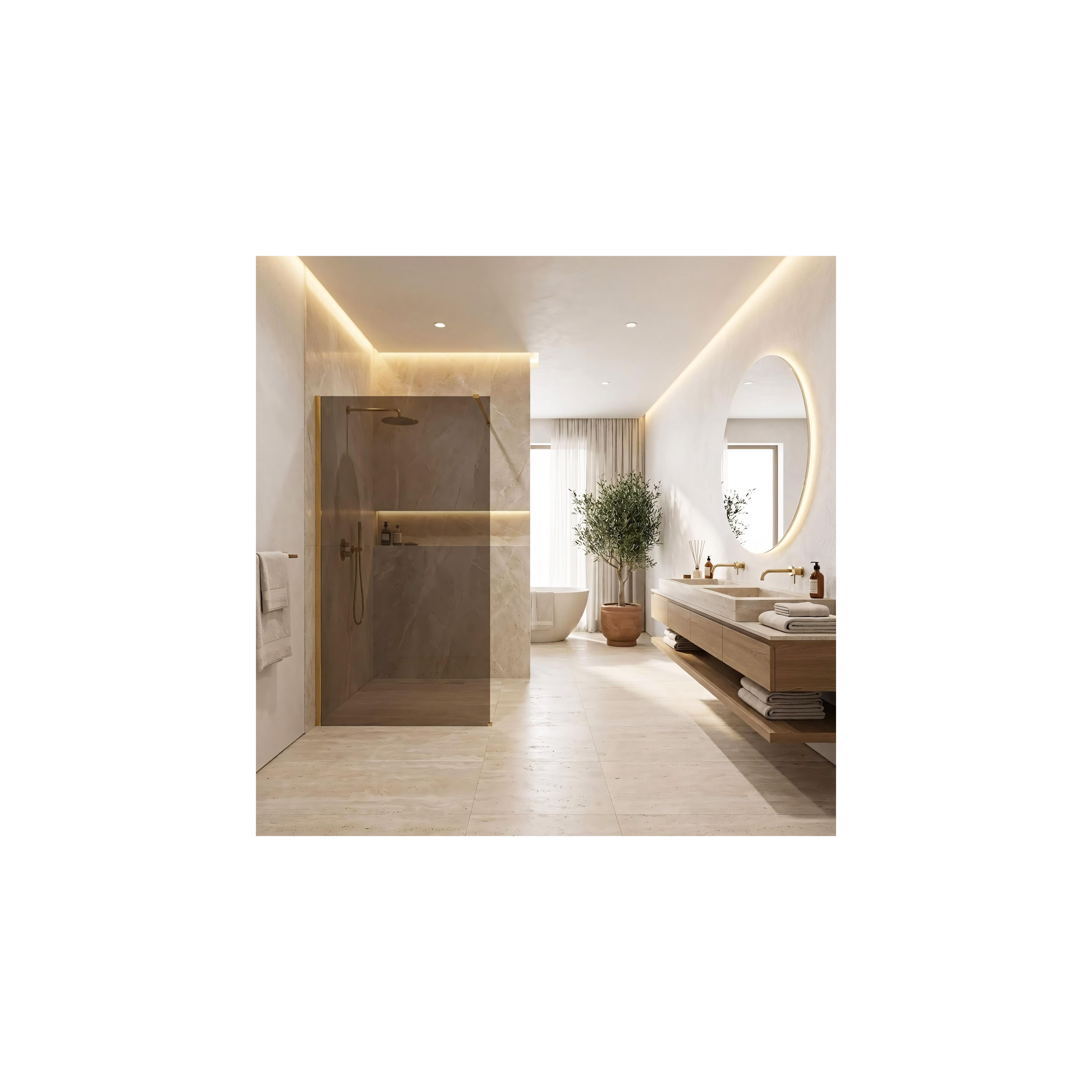 Duschwand Rea Flexi Brown / Gold 120