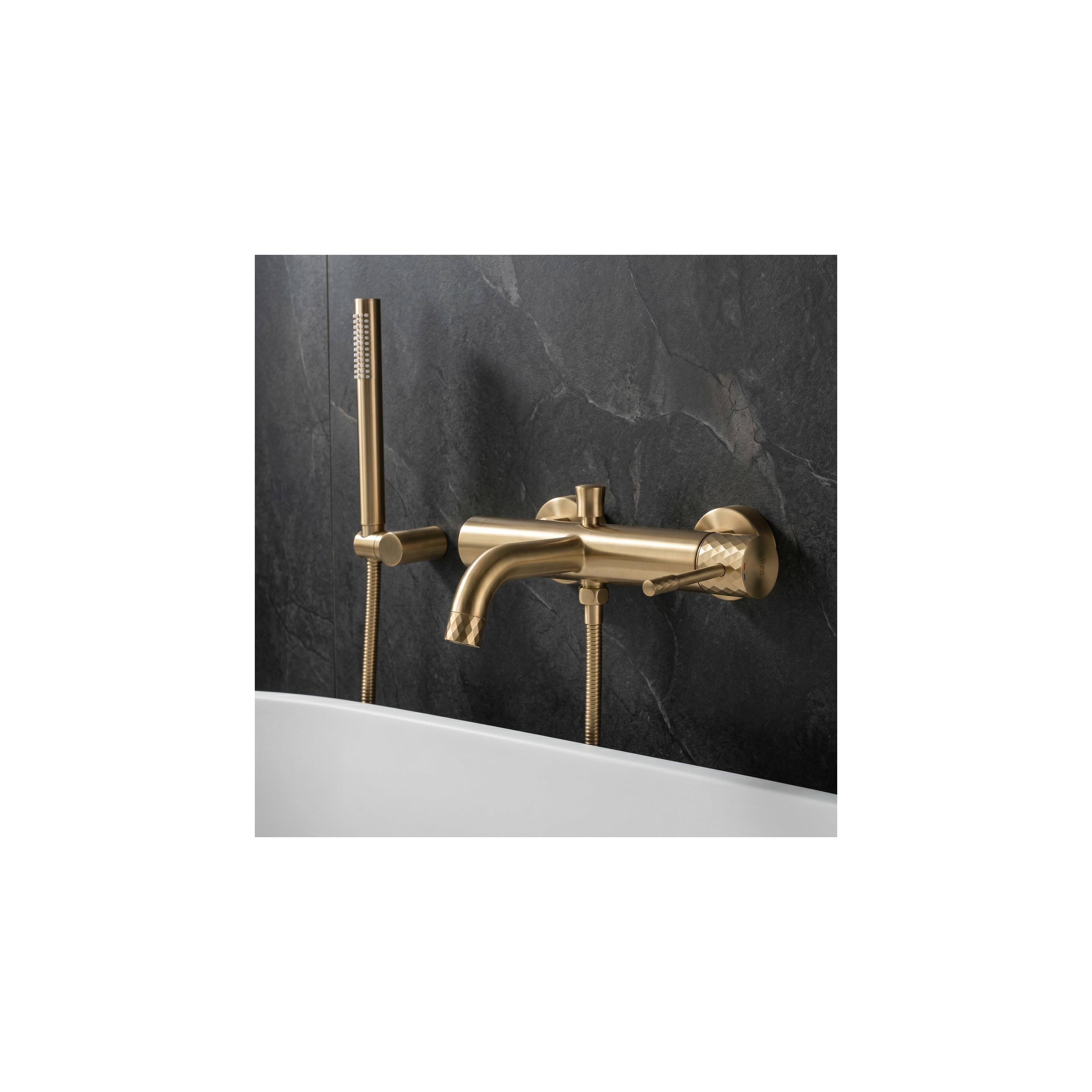 Badkarsblandare Rea Lungo Diamond Brush Gold