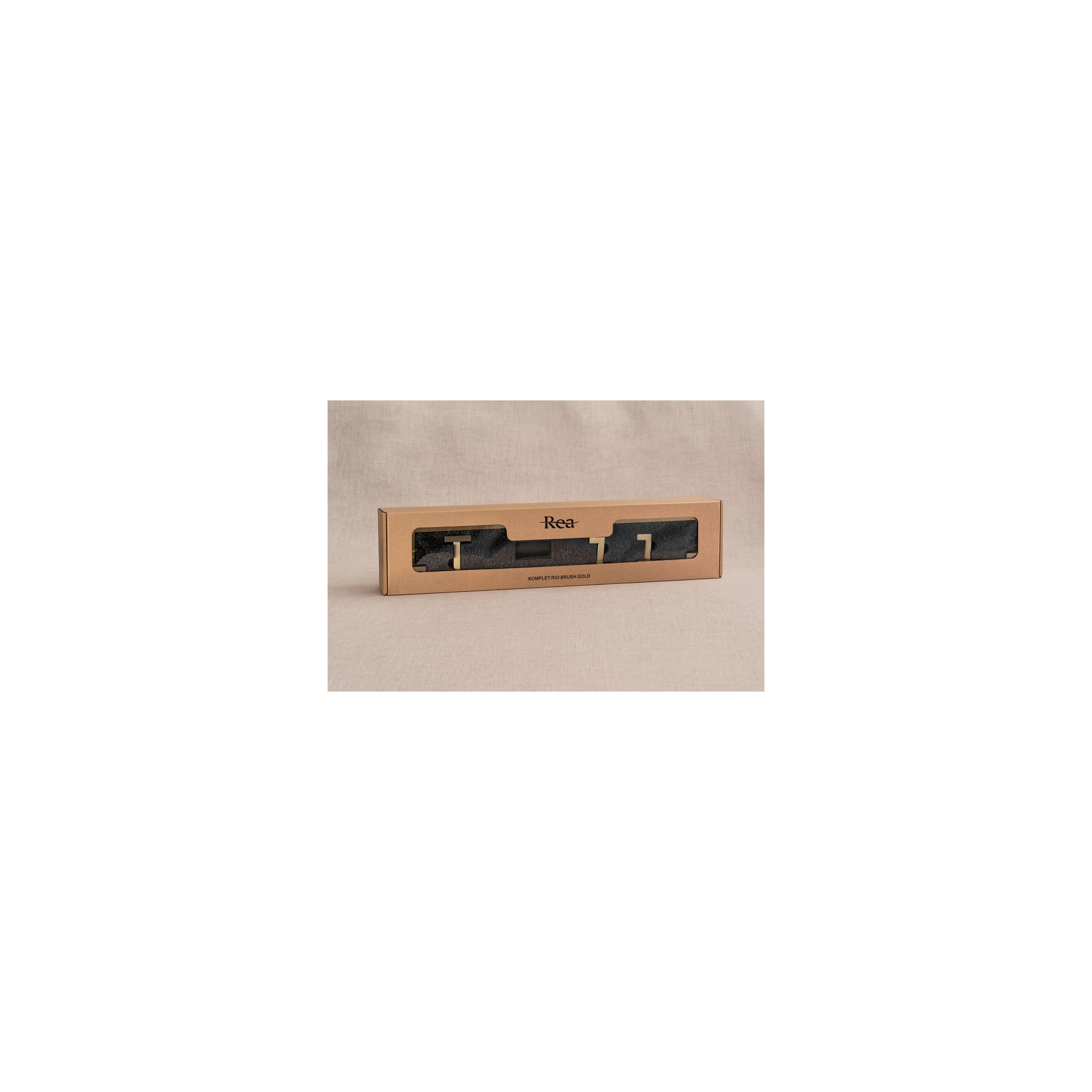 Badezimmer-Accessoire-Set Rio Brush Gold 4-teilig