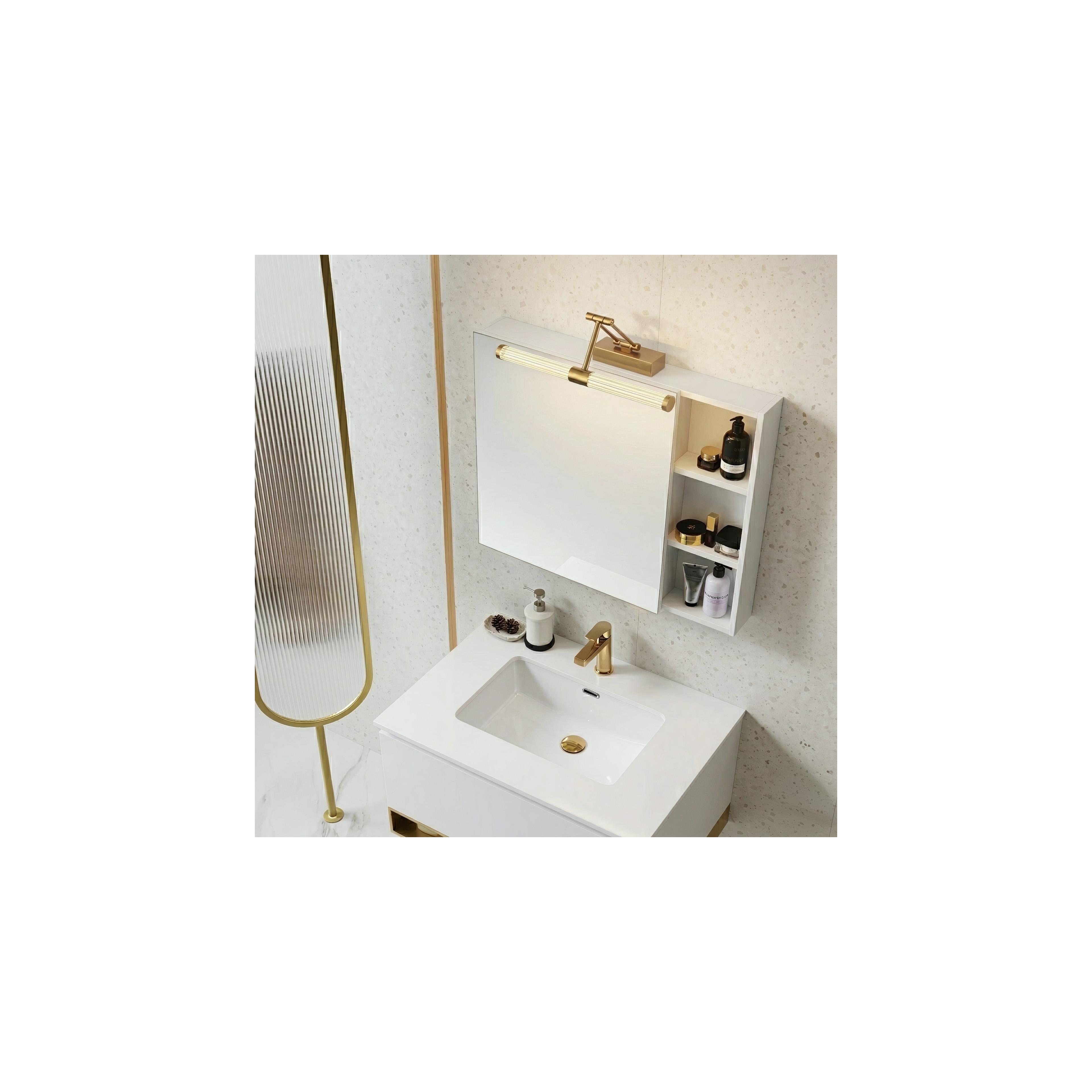 Koupelnové nástěnné LED svítidlo APP1899-1W 40cm BRUSH GOLD