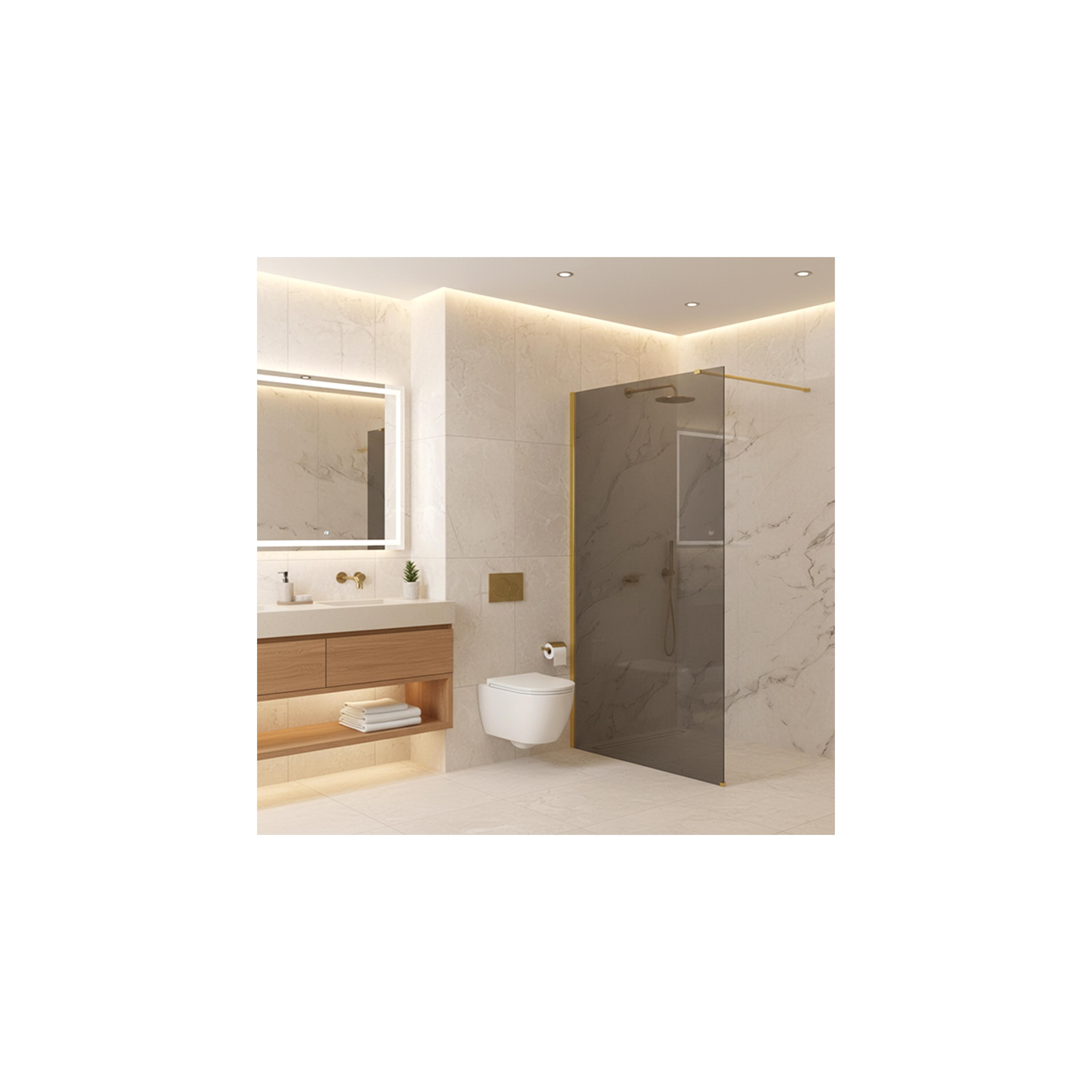Duschwand Rea Flexi Grey / Gold 140