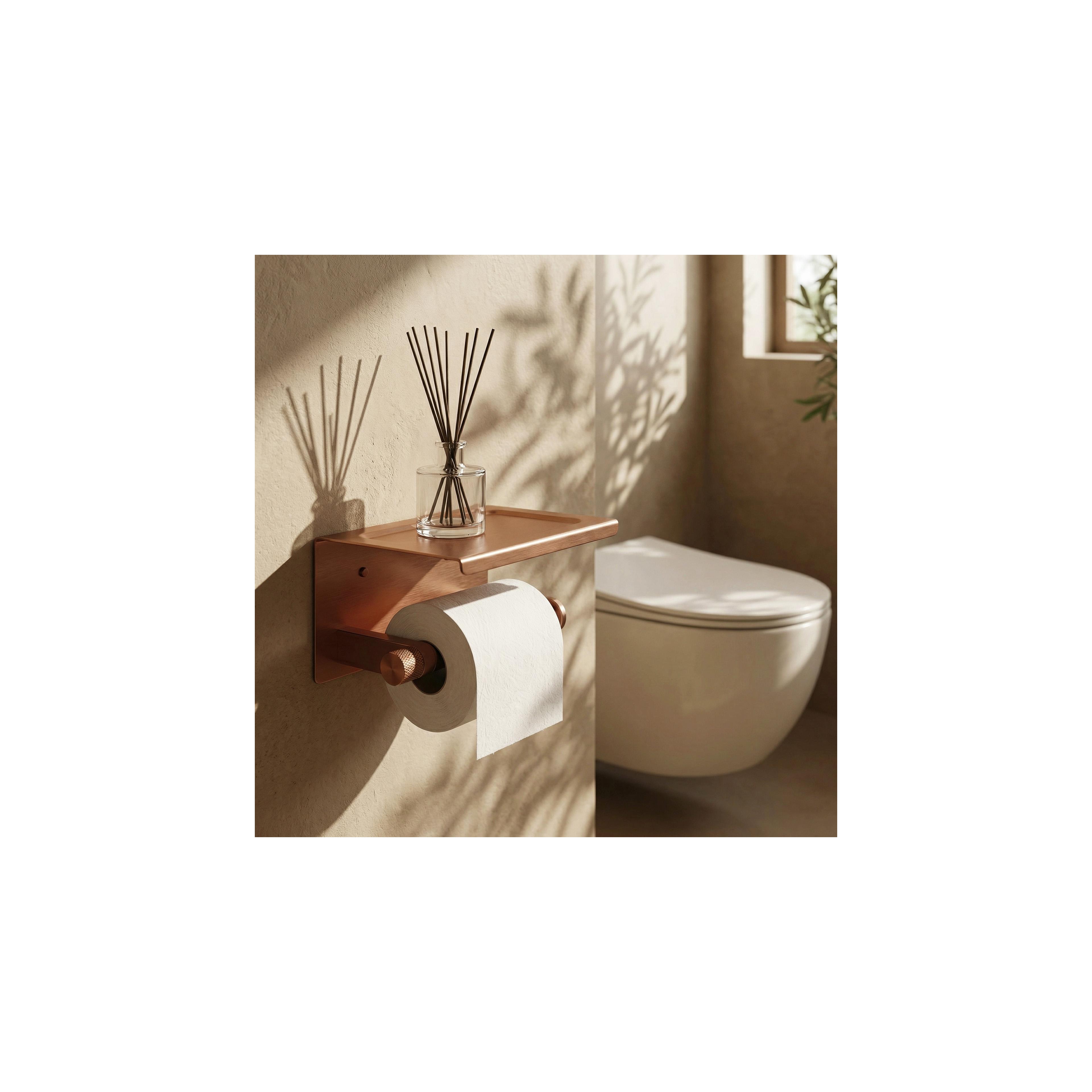 Toilettenpapierhalter mit Ablage 39105A ORI Brush Copper