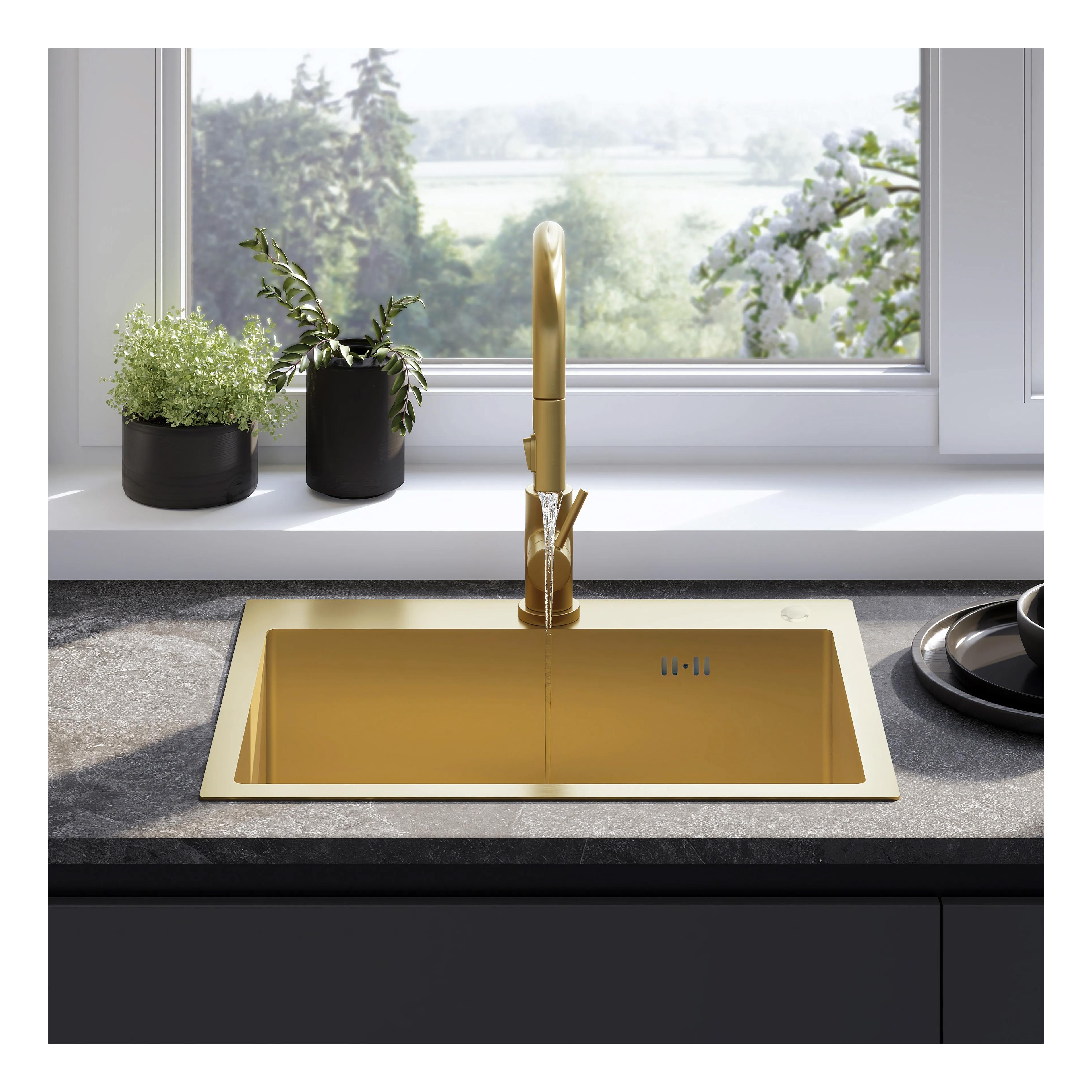 Edelstahlspüle Liam BRUSH GOLD