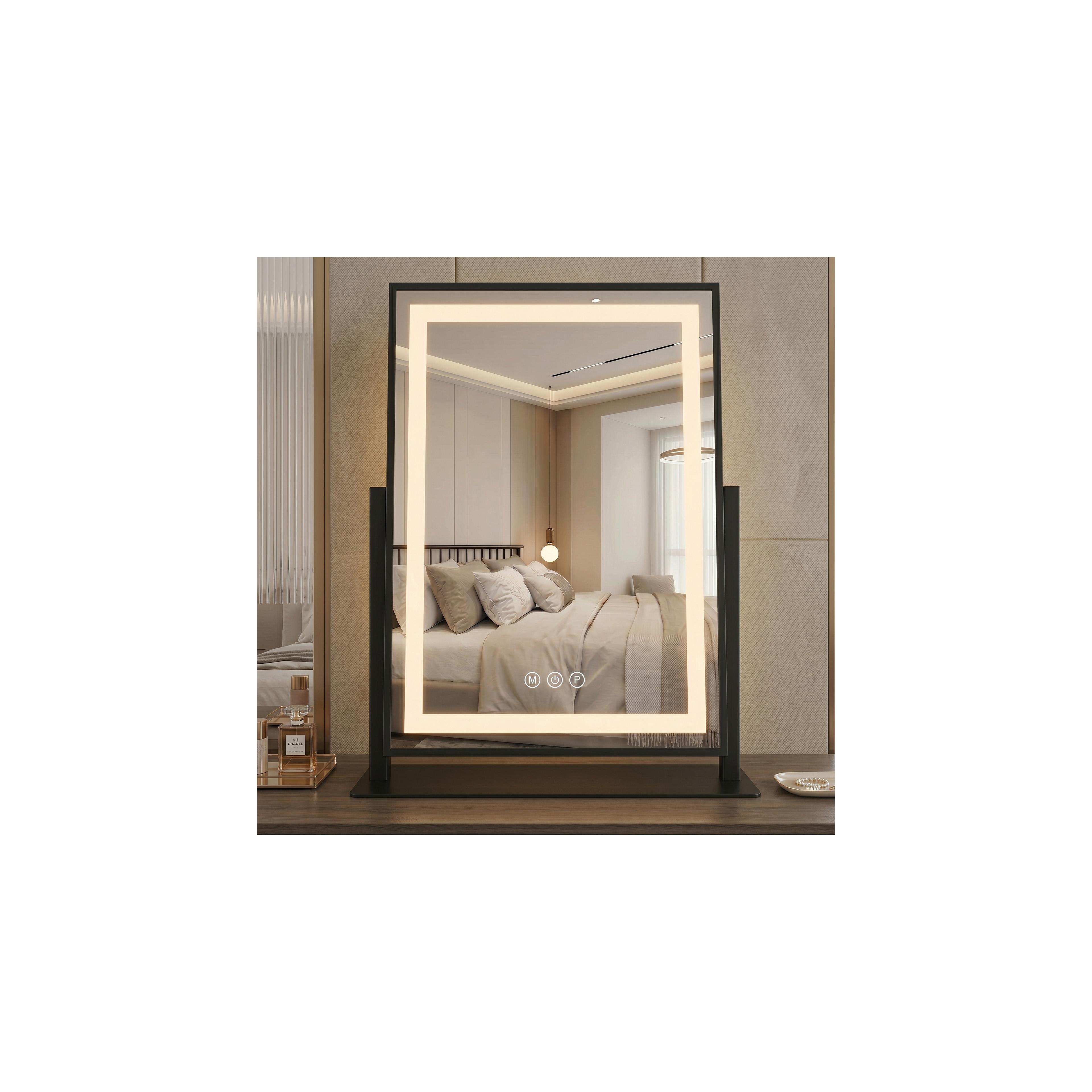 Spiegel LED LUMI Black 30x40cm