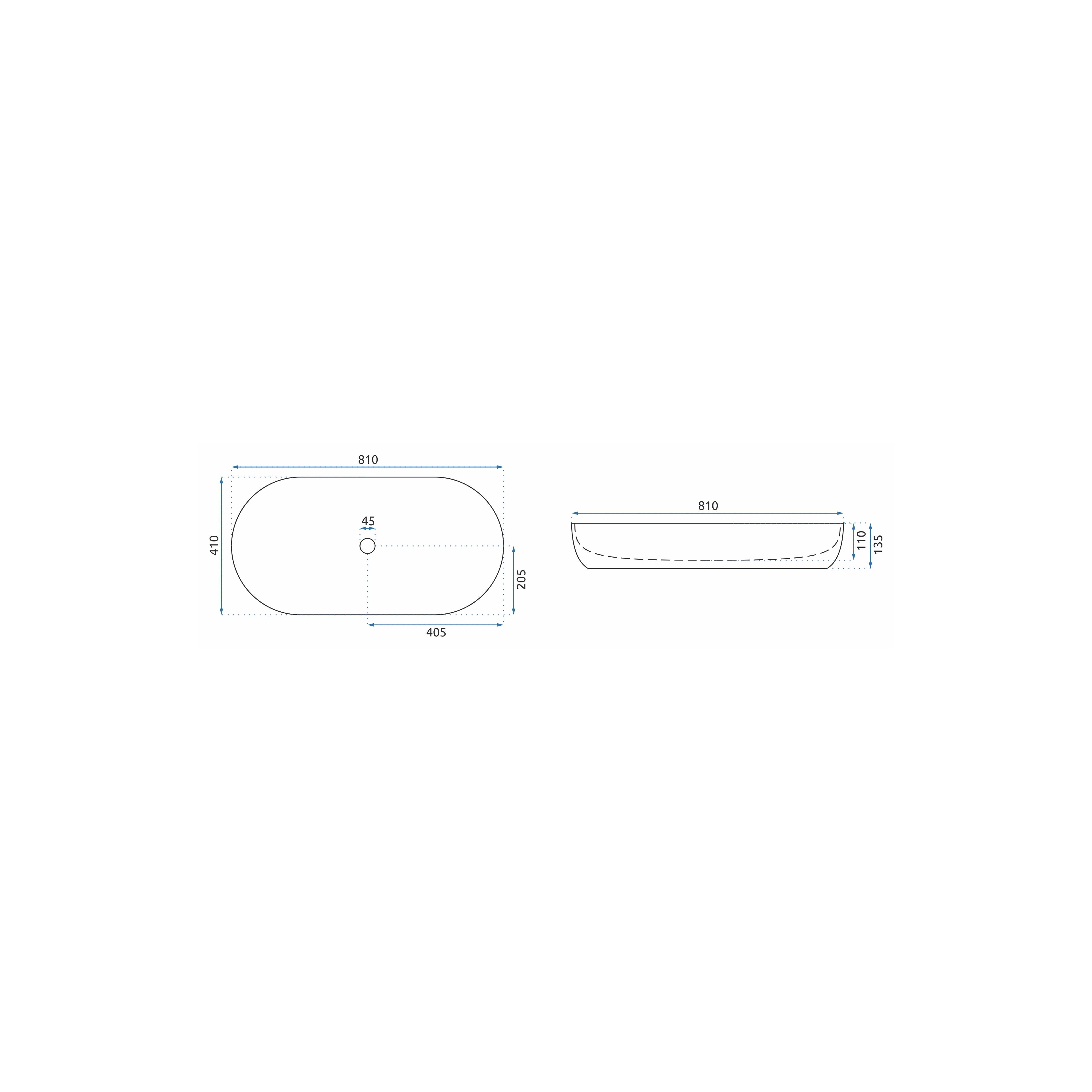 Aufsatzwaschbecken REA CLEO 81 White Rea