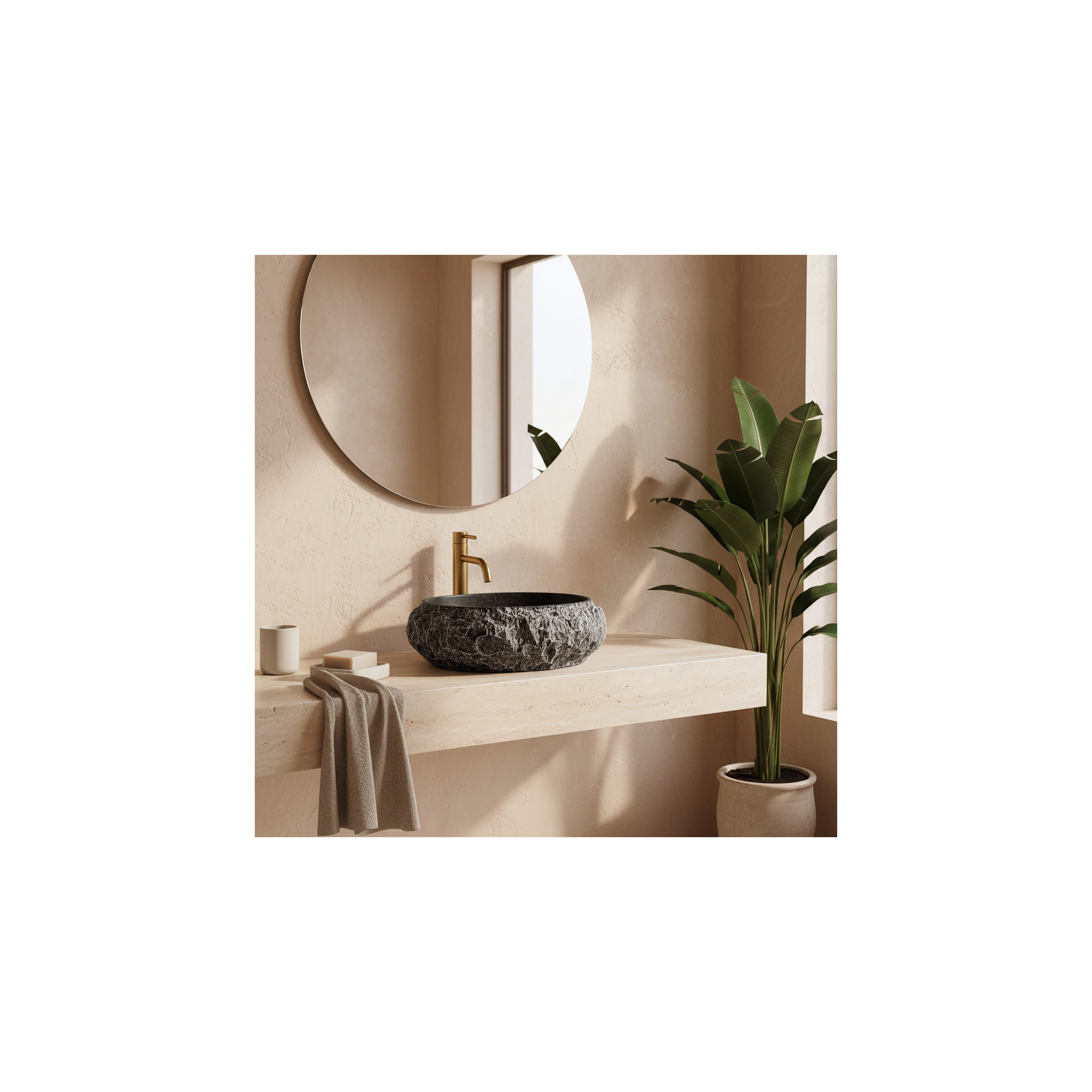 Aufsatzwaschbecken Rea Mika Gabro Black