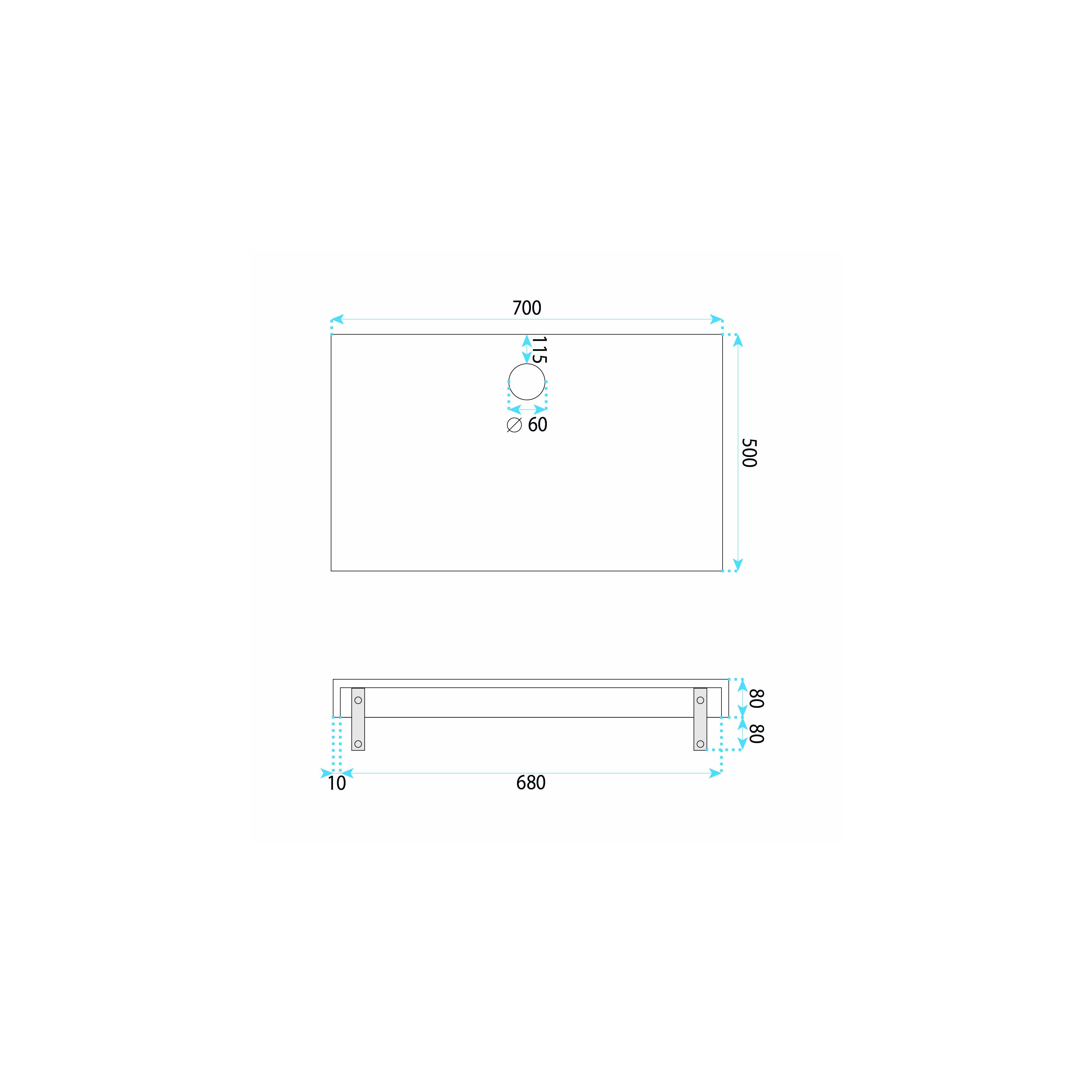 Wandwaschbecken REA Apollo Muralto Roma 70