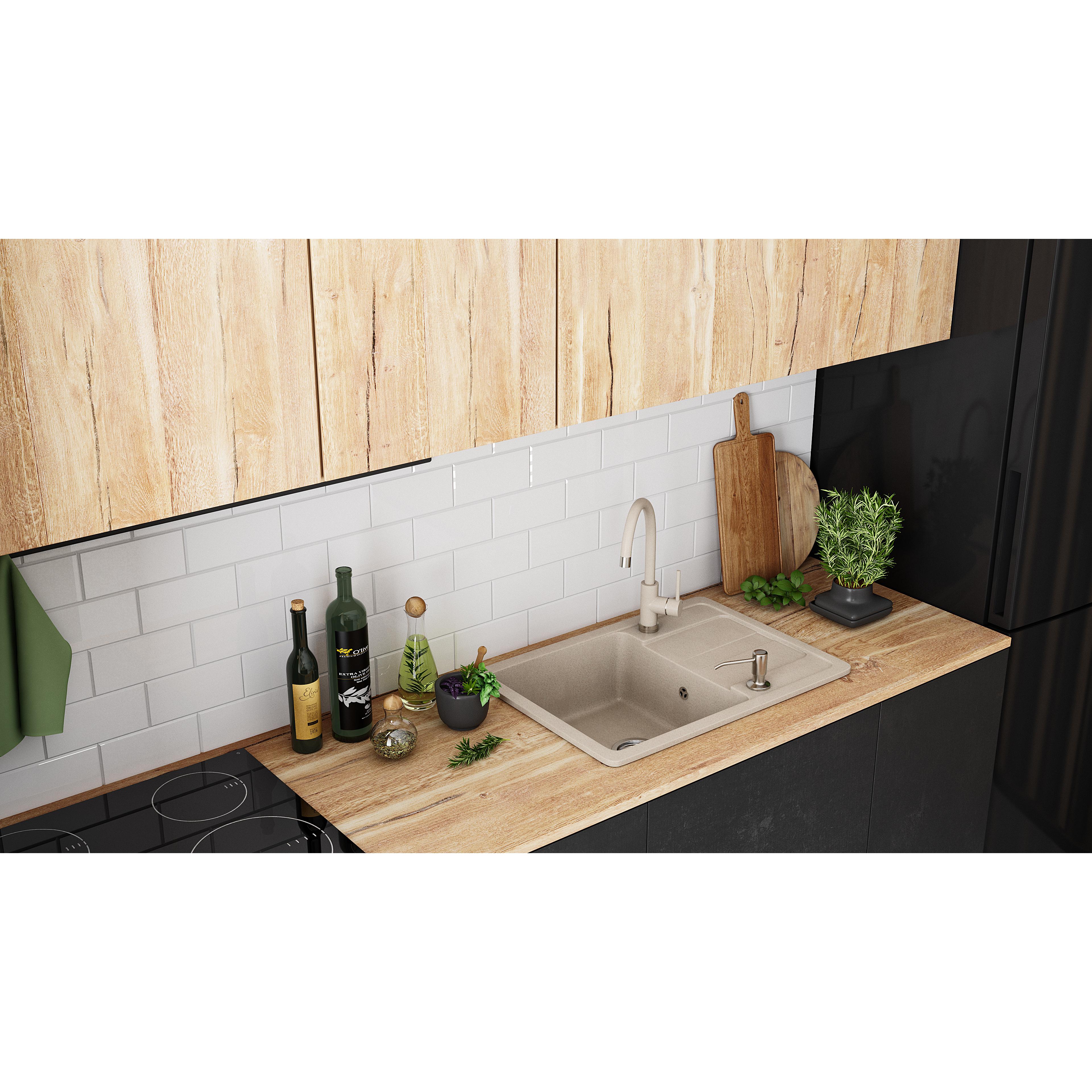 Spülbecken granit Nils Beige set 5in1