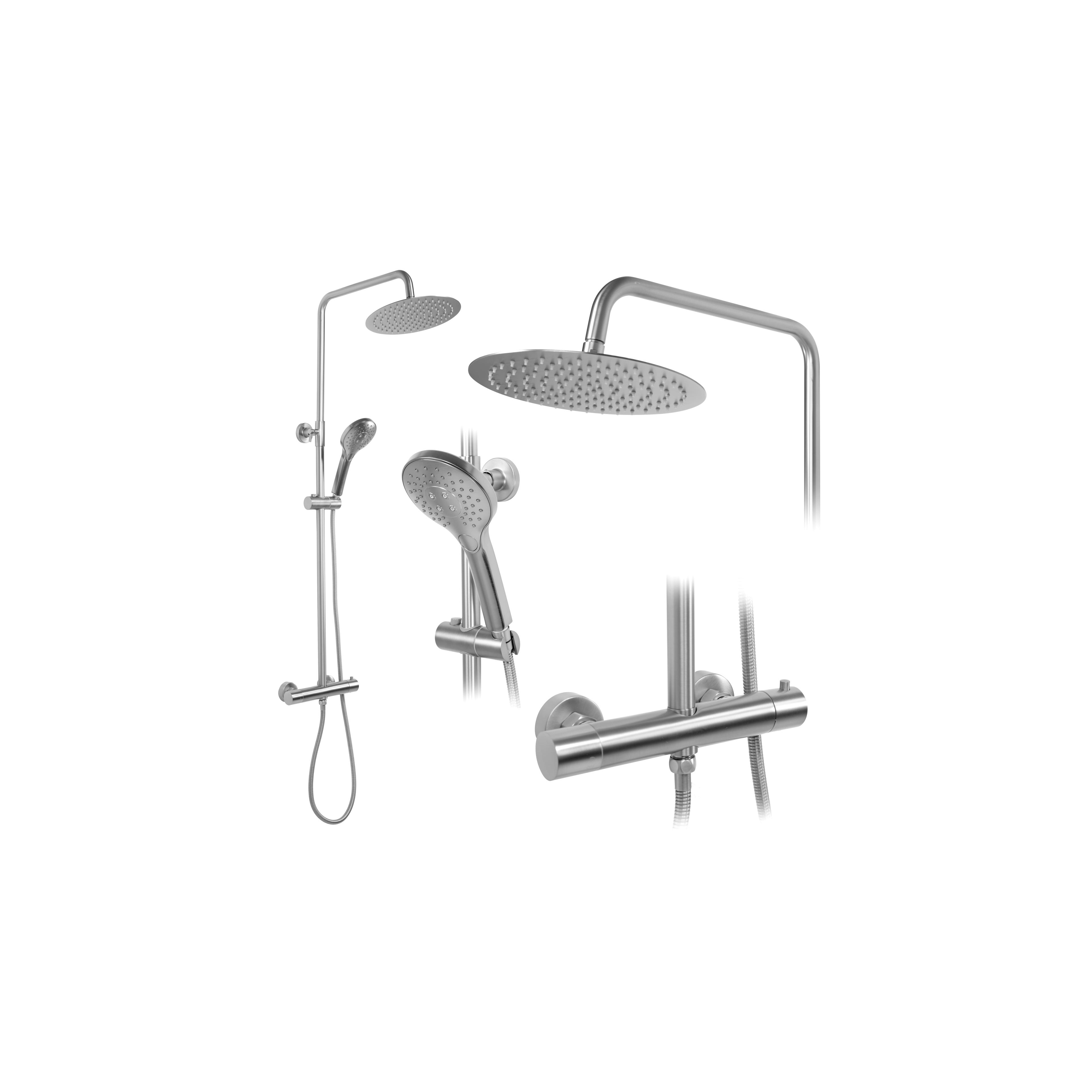 Set doccia con termostato REA VINCENT NICKEL BRUSH INOX