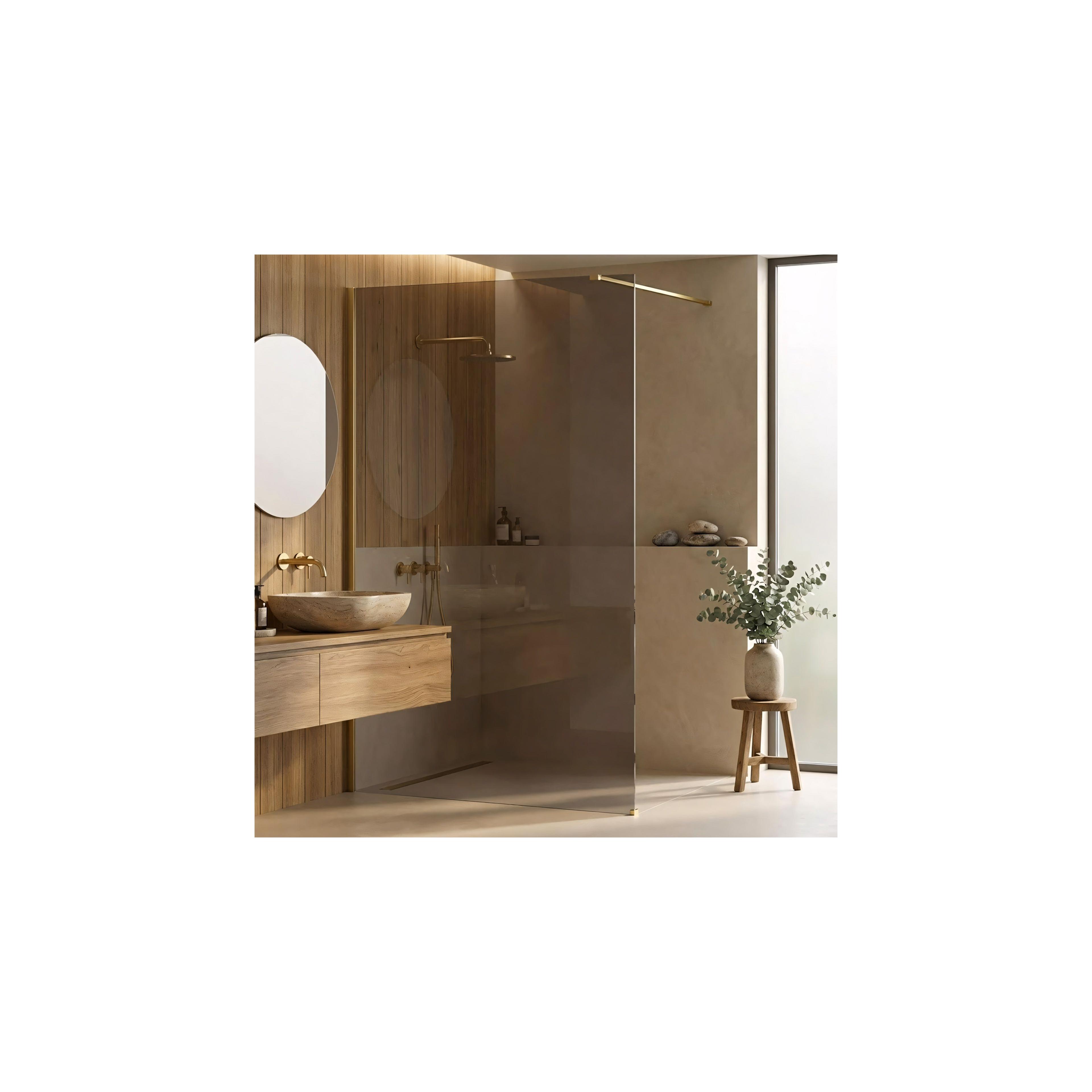Duschwand Rea Flexi Brown / Brush Gold 140