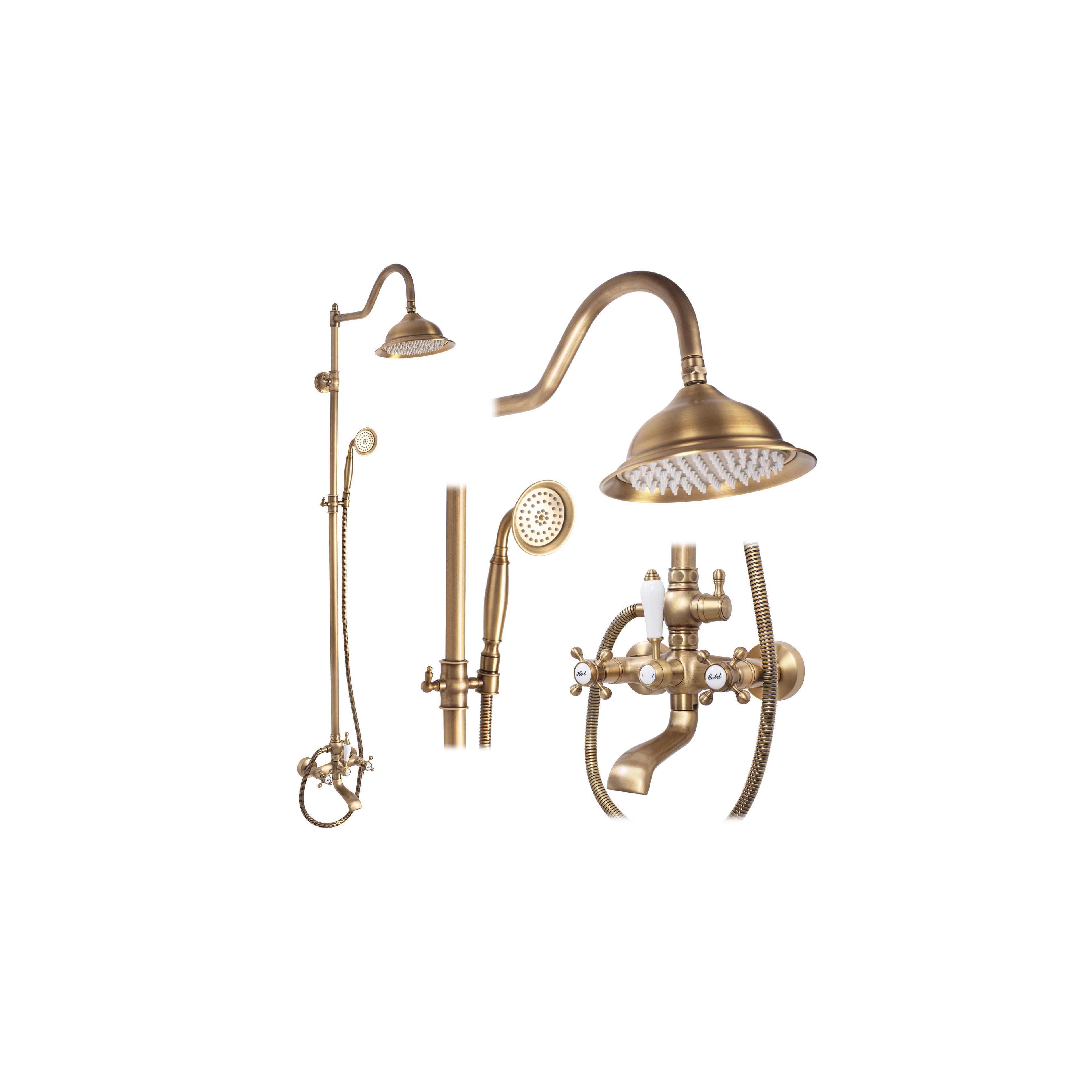 Shower set REA BERGAMO antique bronze