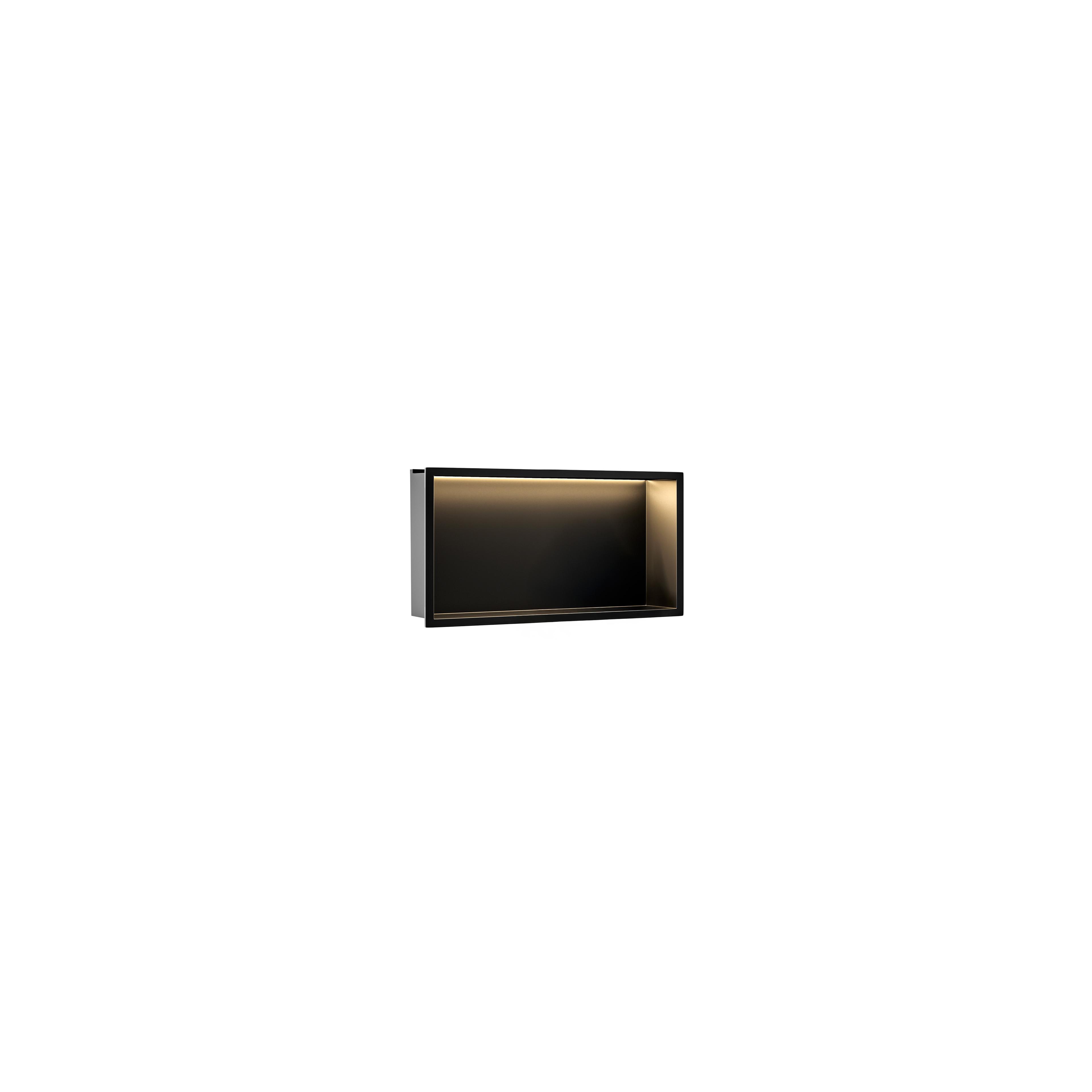 WANDEINBAU-BADEZIMMERREGAL LED 30x60 black