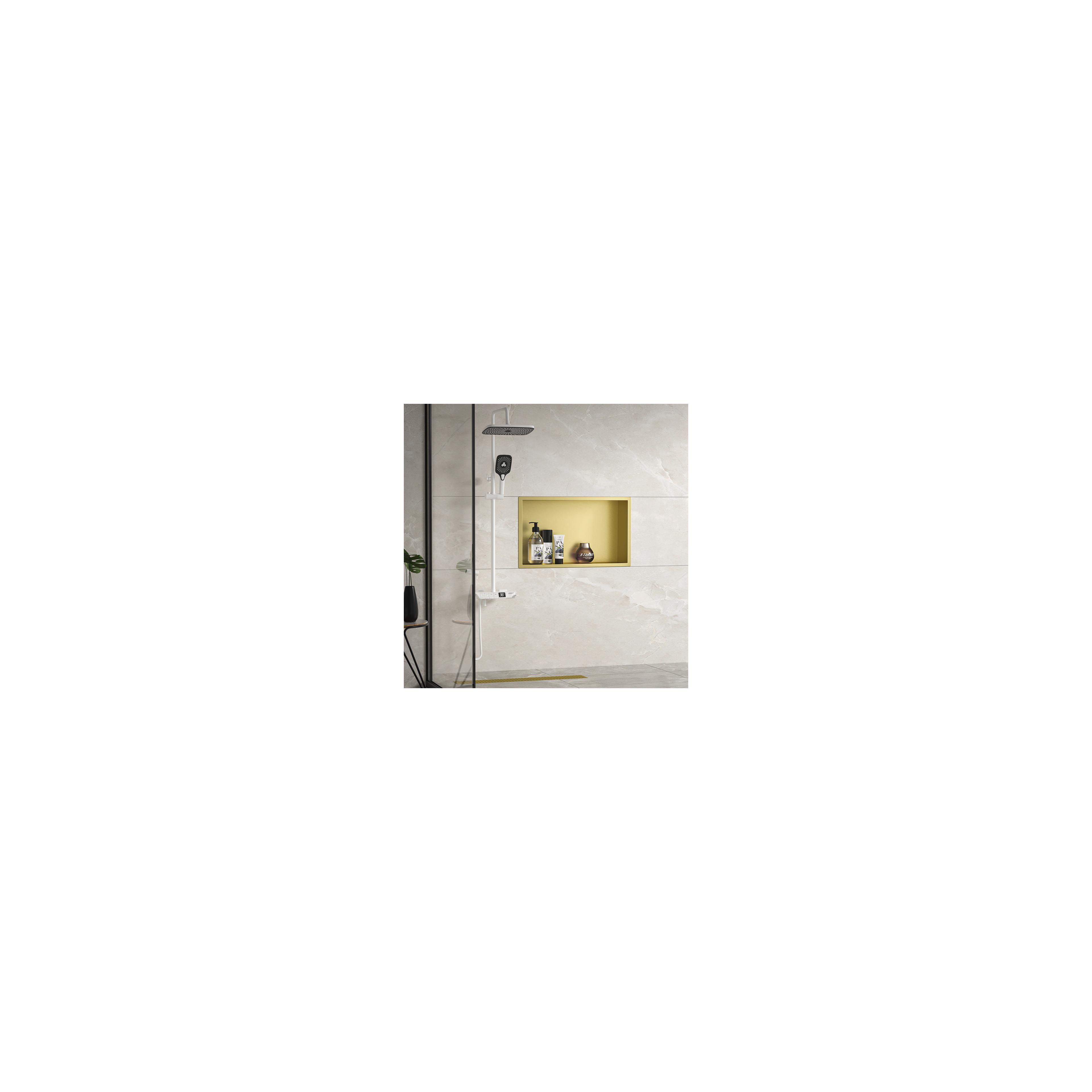 bathroom shelf 30x45 gold brush