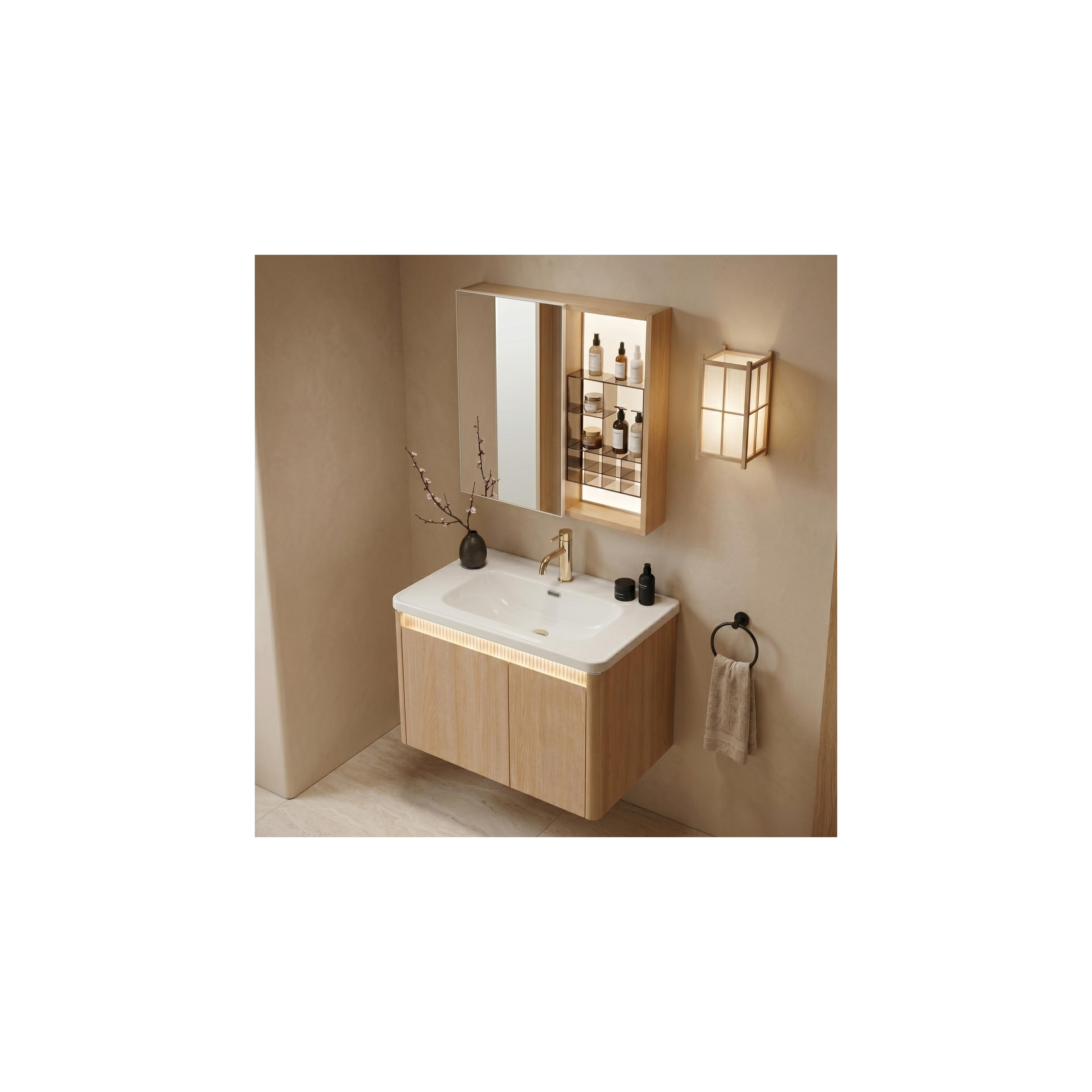 Set kupaonskog namještaja s umivaonikom DE07-70 Oak 70CM