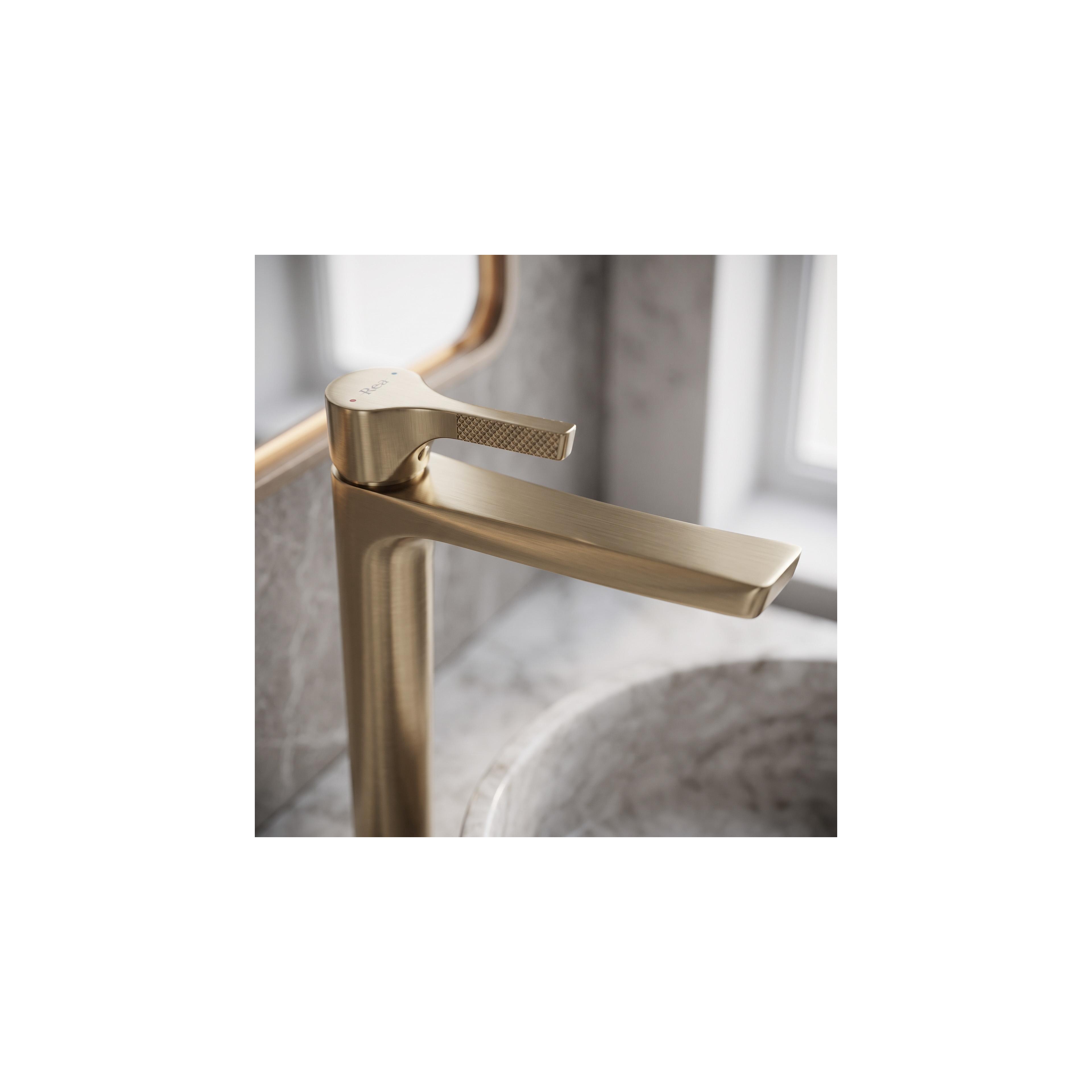 Waschbeckenarmatur PREMIUM Rea Maxim Brush Gold High
