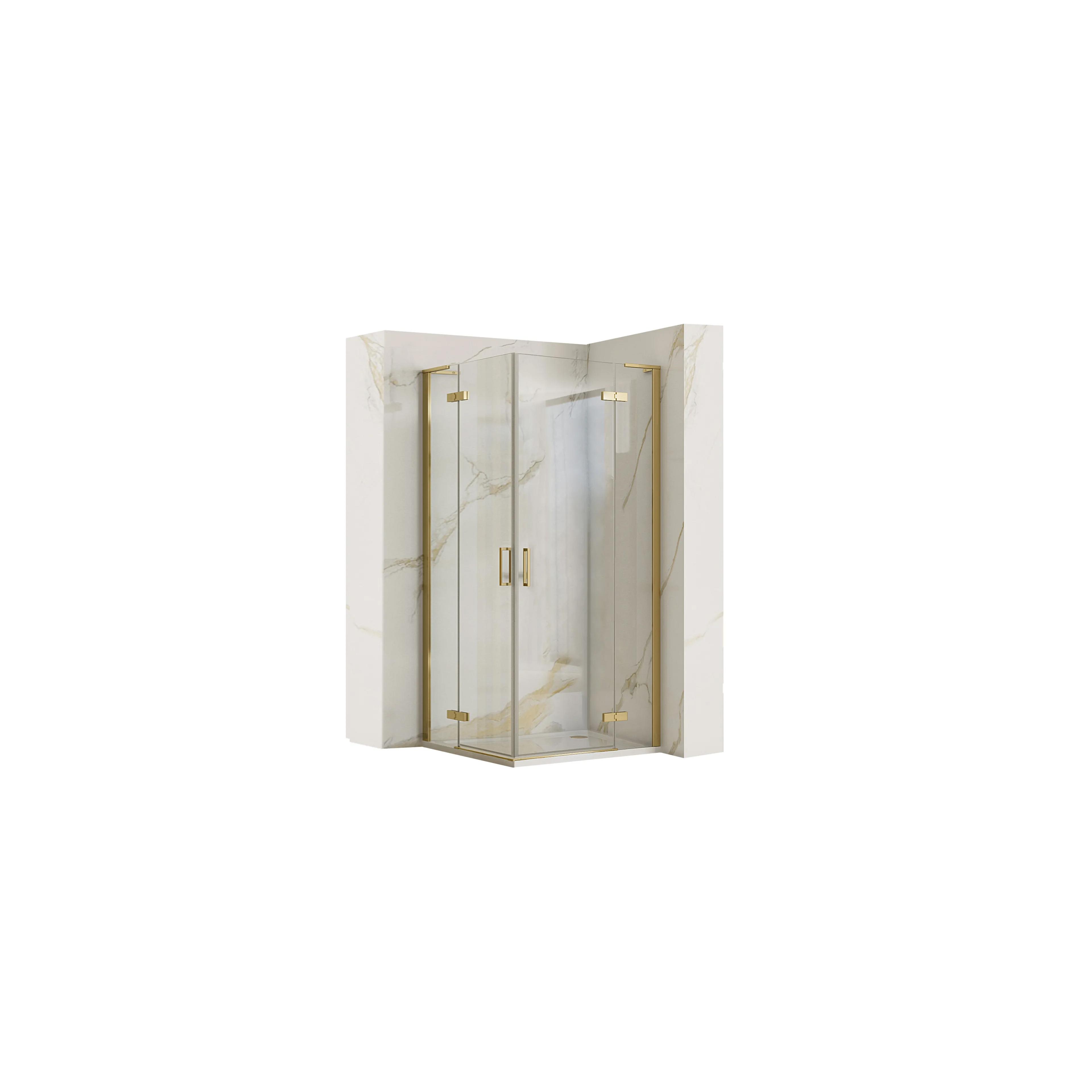 Duschkabine REA Hugo 80x80 Gold Brush