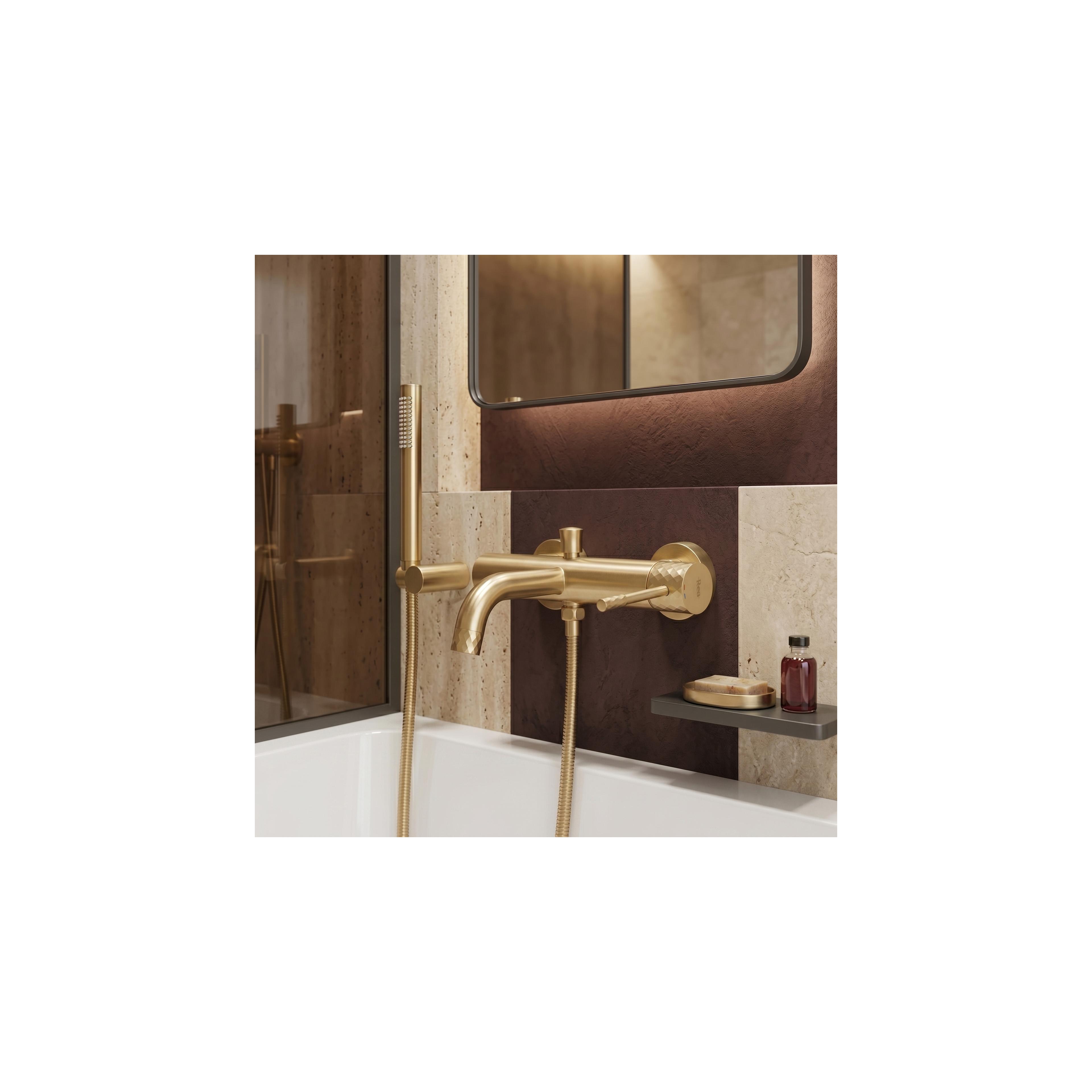 Badkarsblandare Rea Lungo Diamond Brush Gold