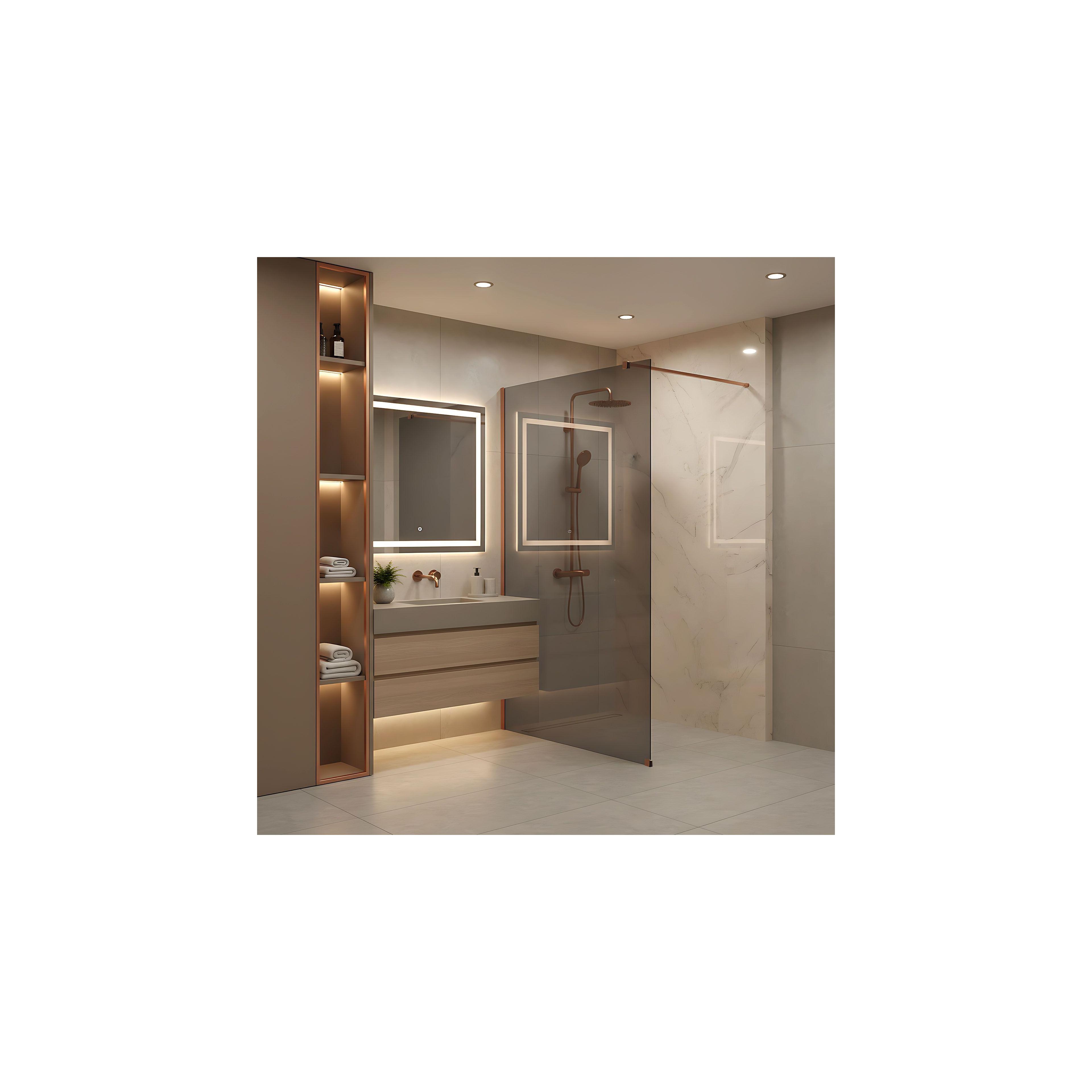 Duschwand Rea Flexi Grey / Brush Copper 140