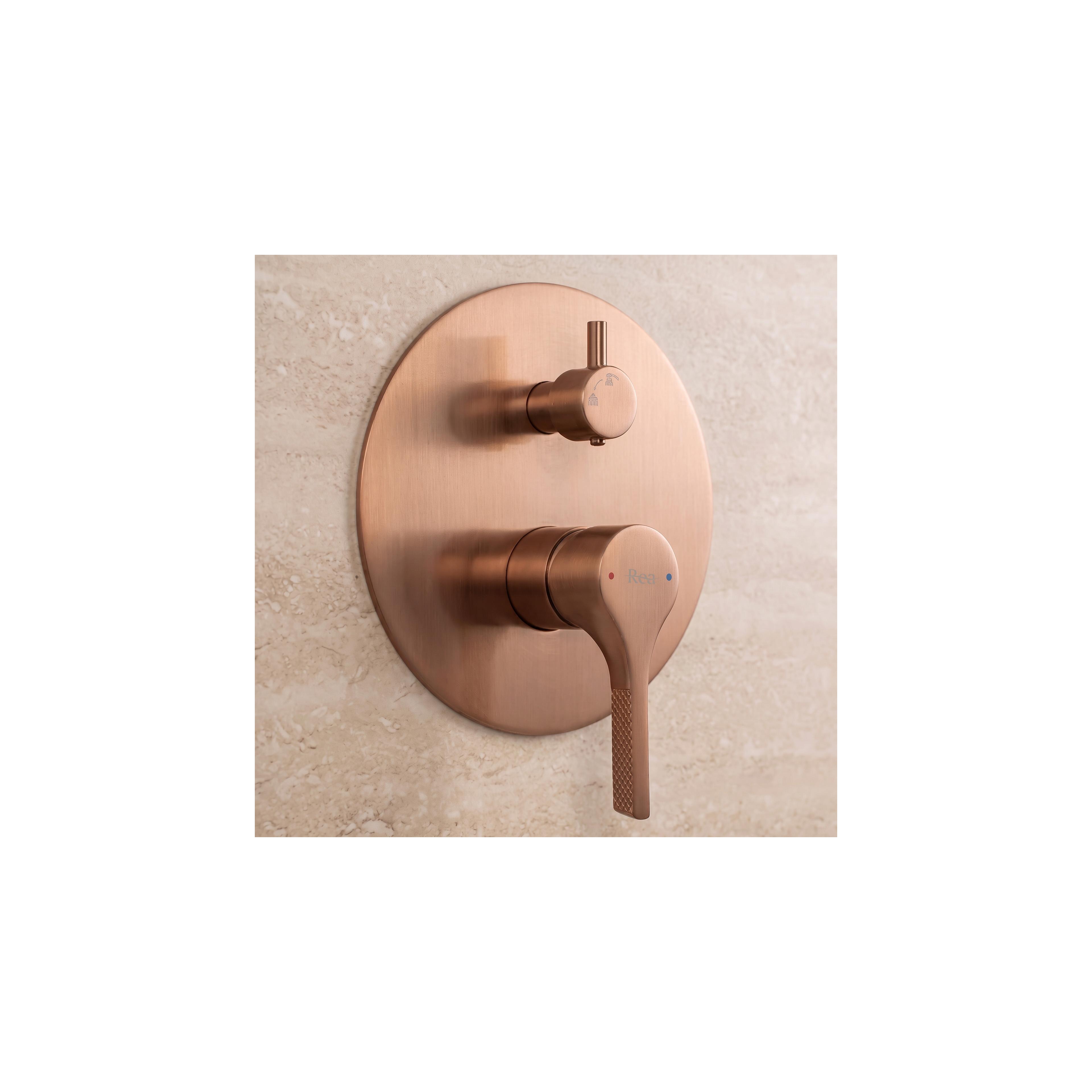 Kit de douche encastré Rea Maxim Brush Copper  + BOX
