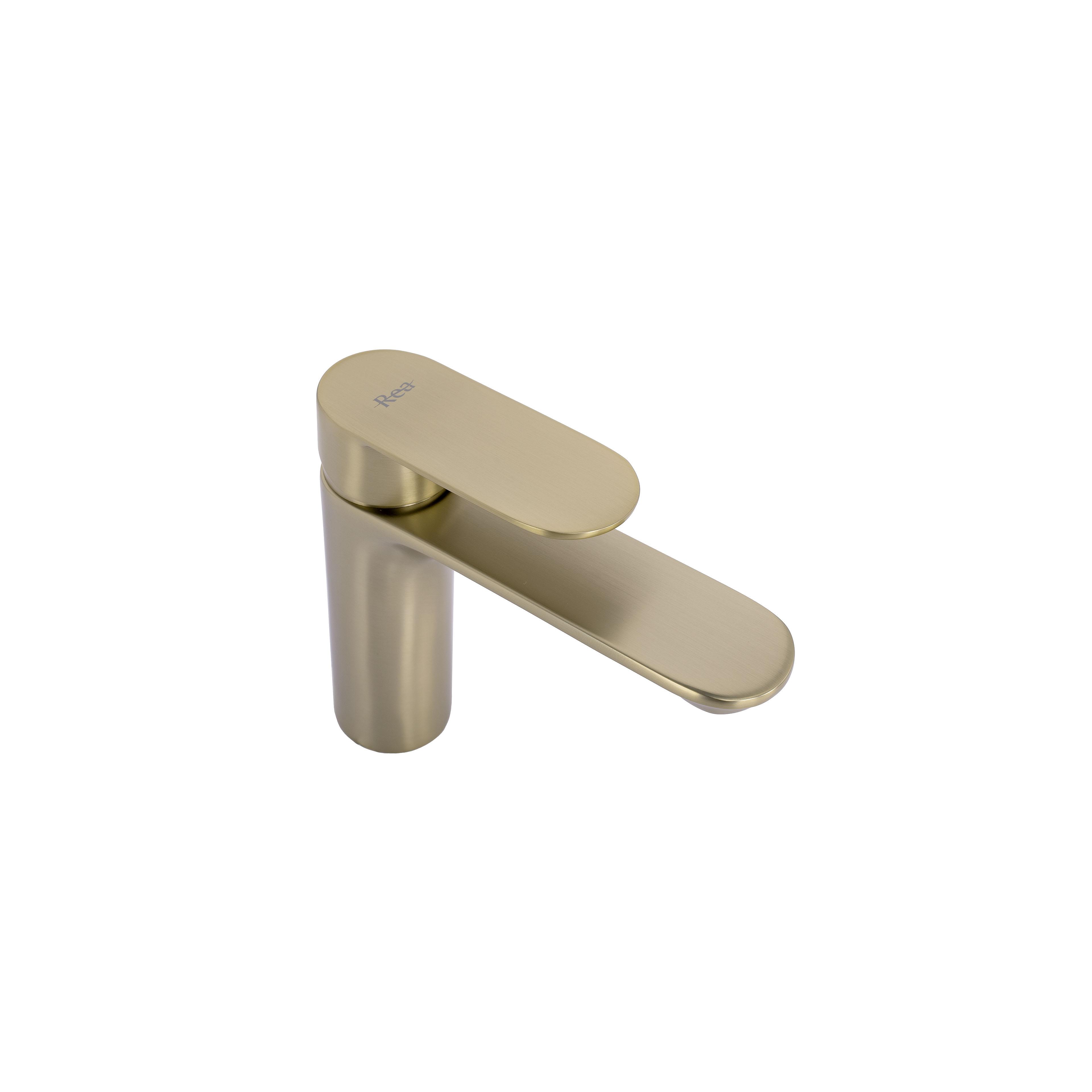 Waschbeckenarmatur Rea Drop Brush Gold low