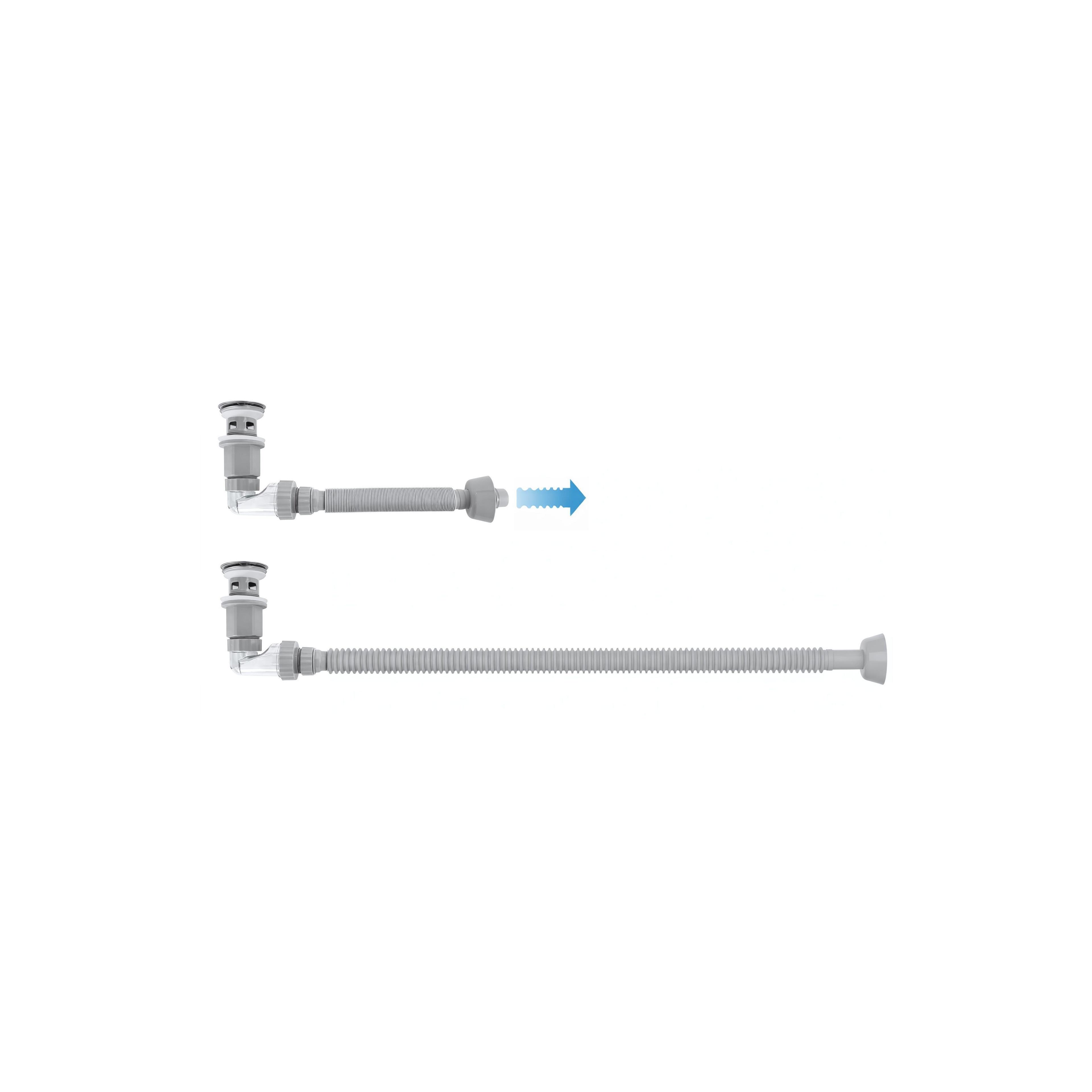 Washbasin siphon with click-clack drain REA Flow White