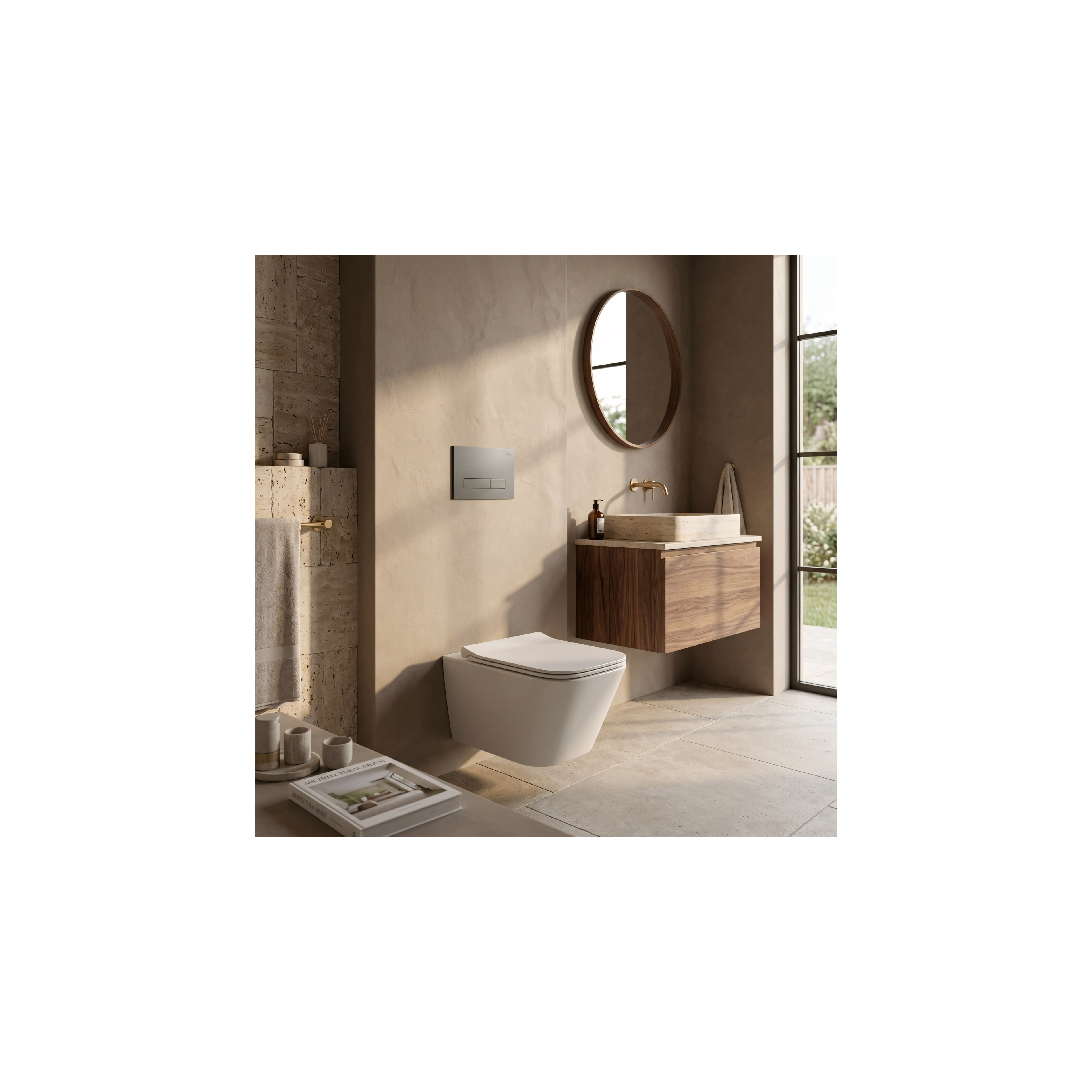 Montagerahmen Unterputz-Set Slim 024N für WC-Becken mit Drucktaste HD Tytan
