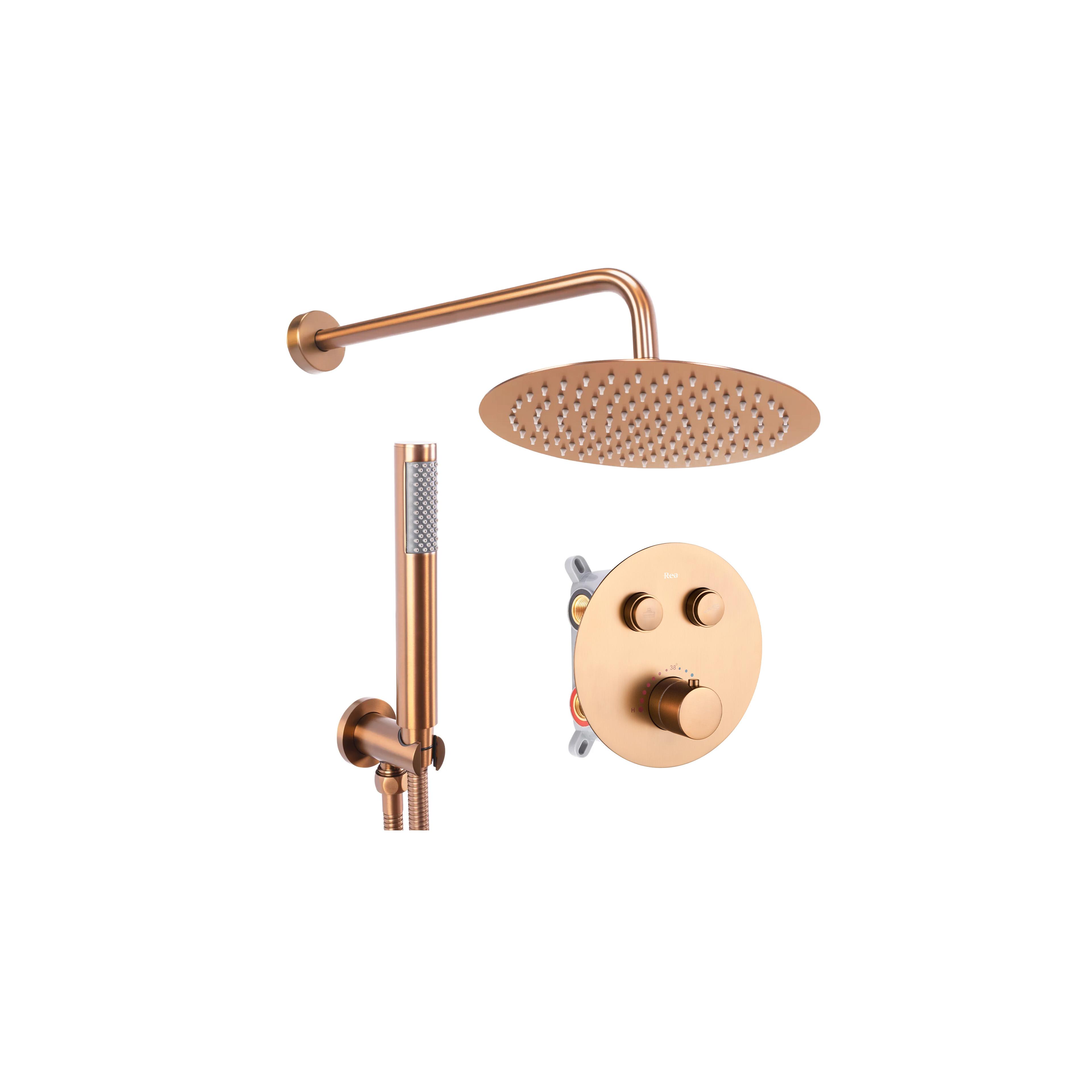 Unterputz Duschgarnitur Rea LUNGO COPPER BRUSH  BOX