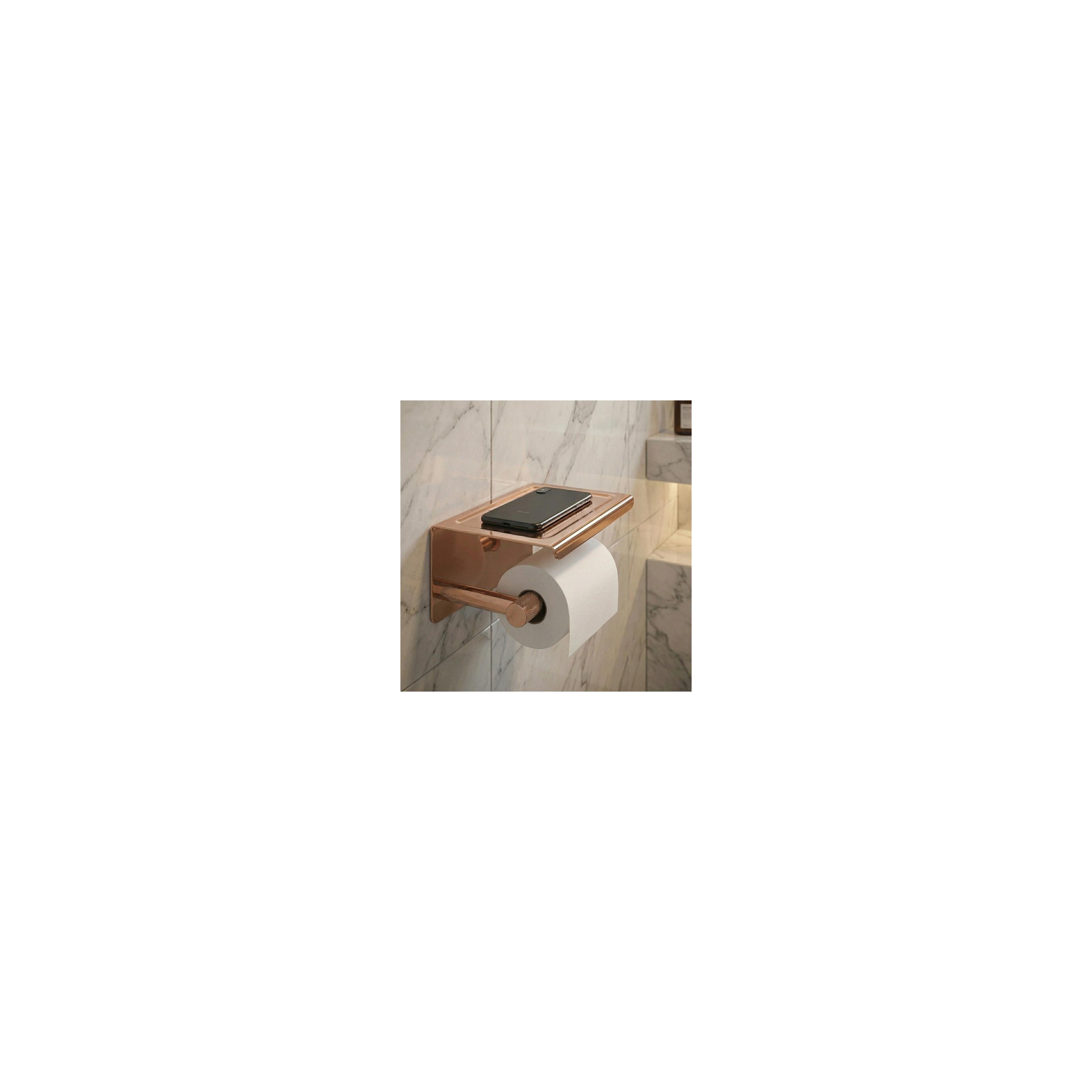 Suporte de papel higiénico com prateleira 6613 Modern Copper