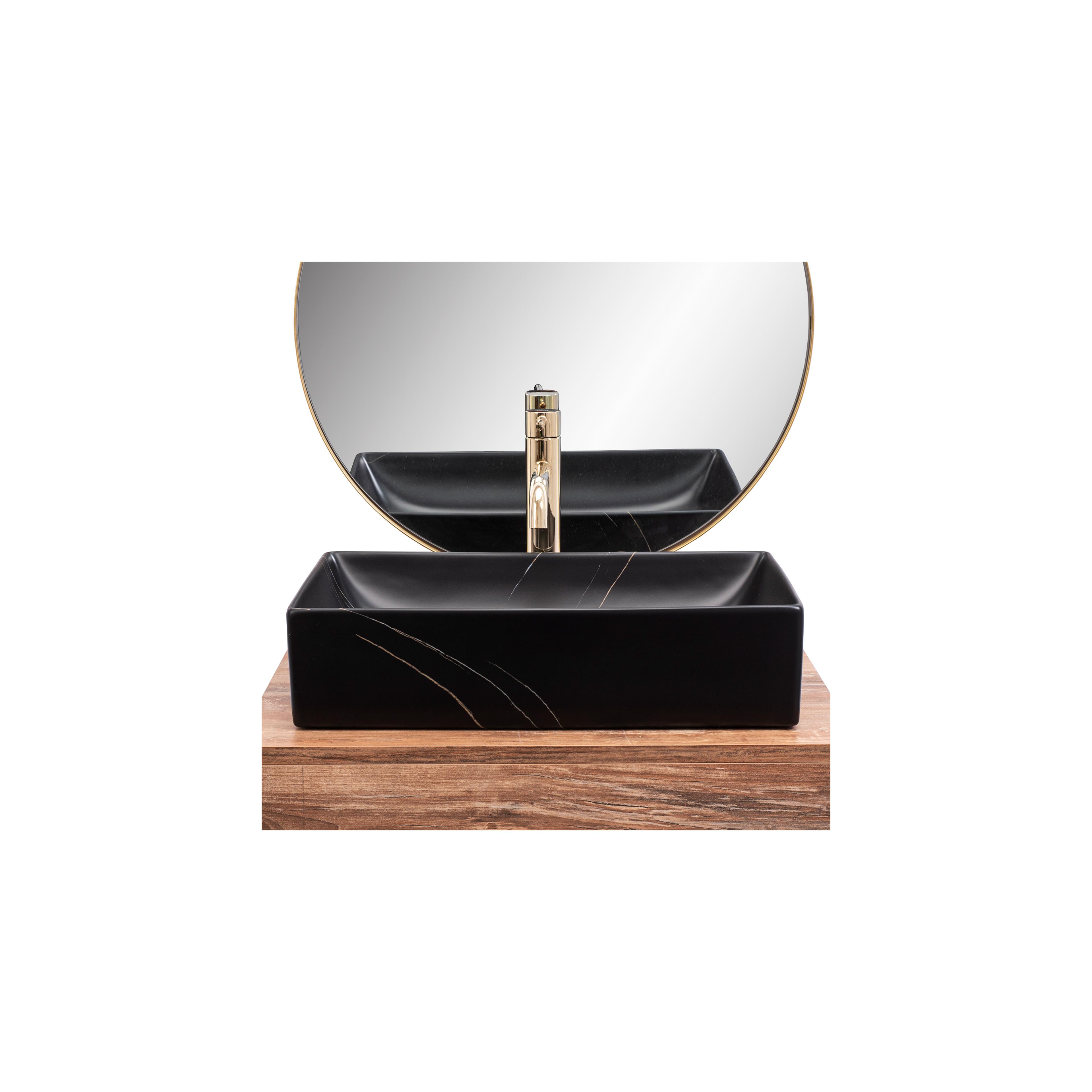 Aufsatzwaschbecken REA Inga Black Marble Mat