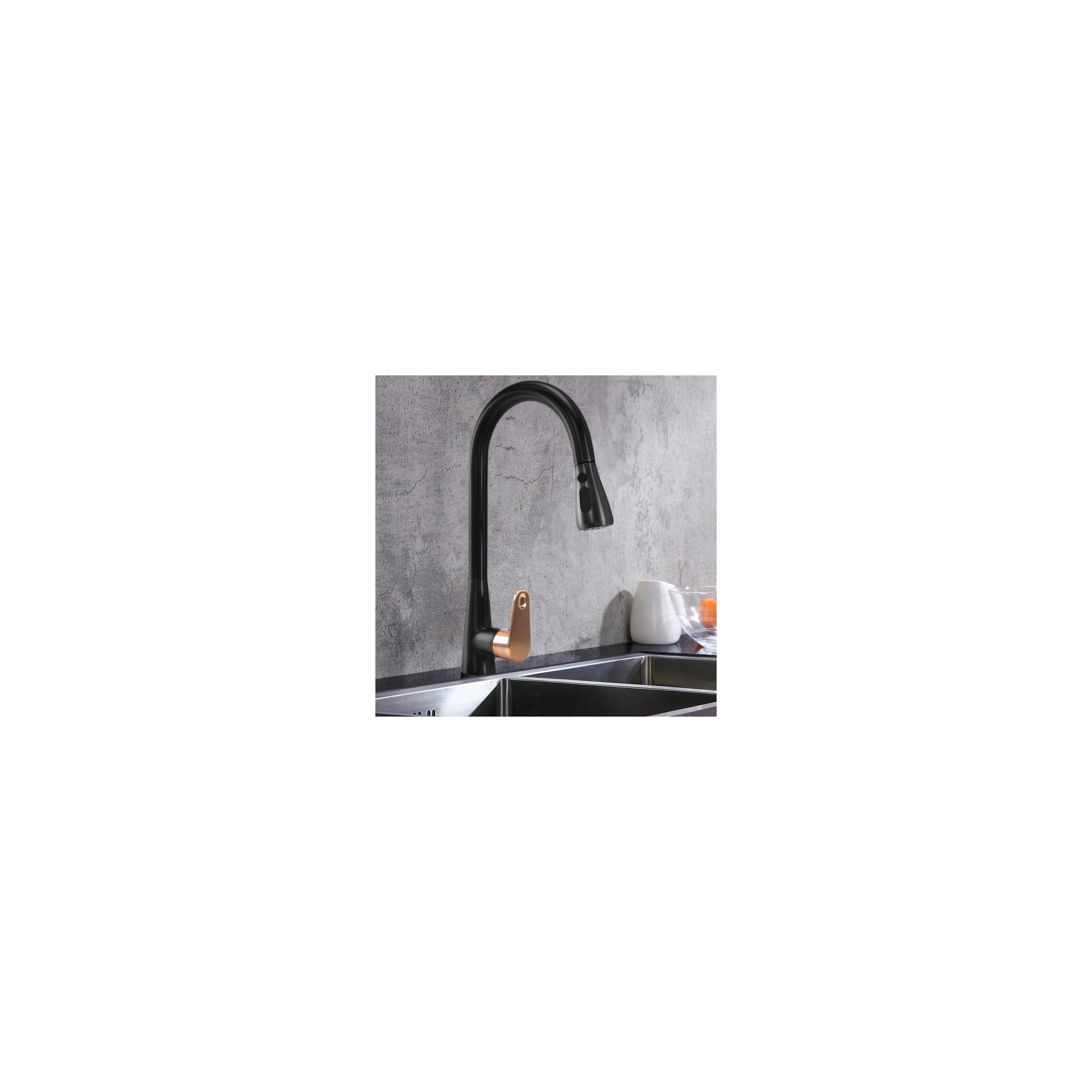 Küchearmatur Rea Mild black mat rose gold