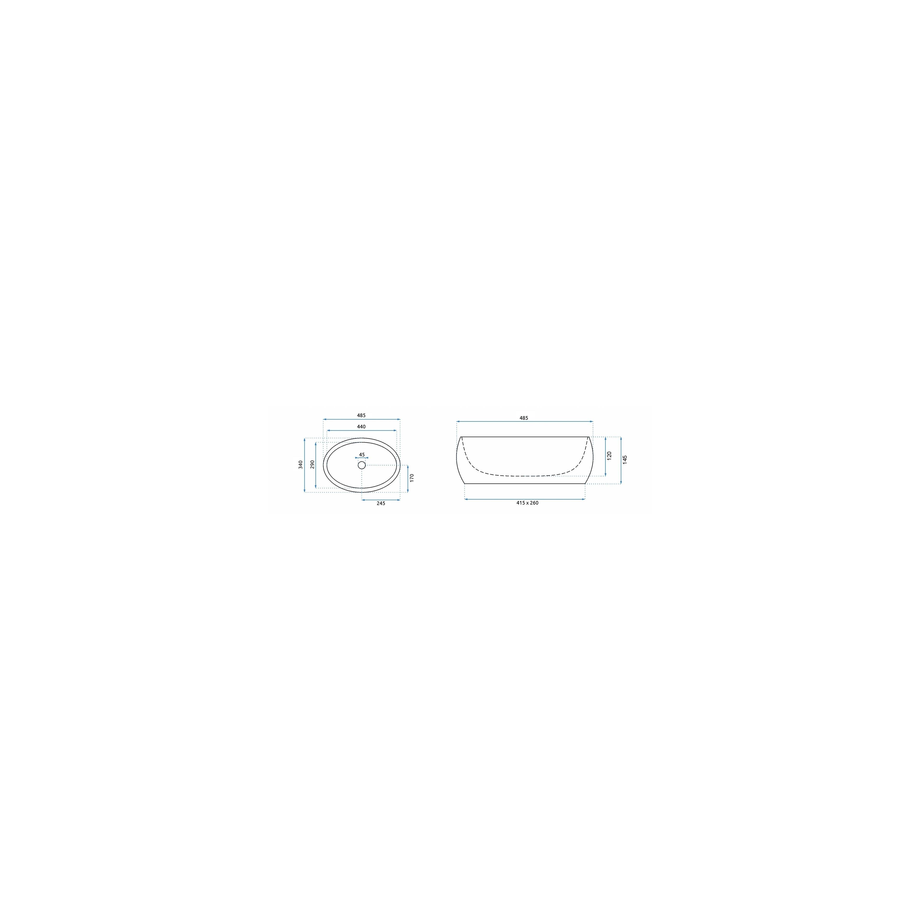 Countertop washbasin Rea Linda Lava Mat