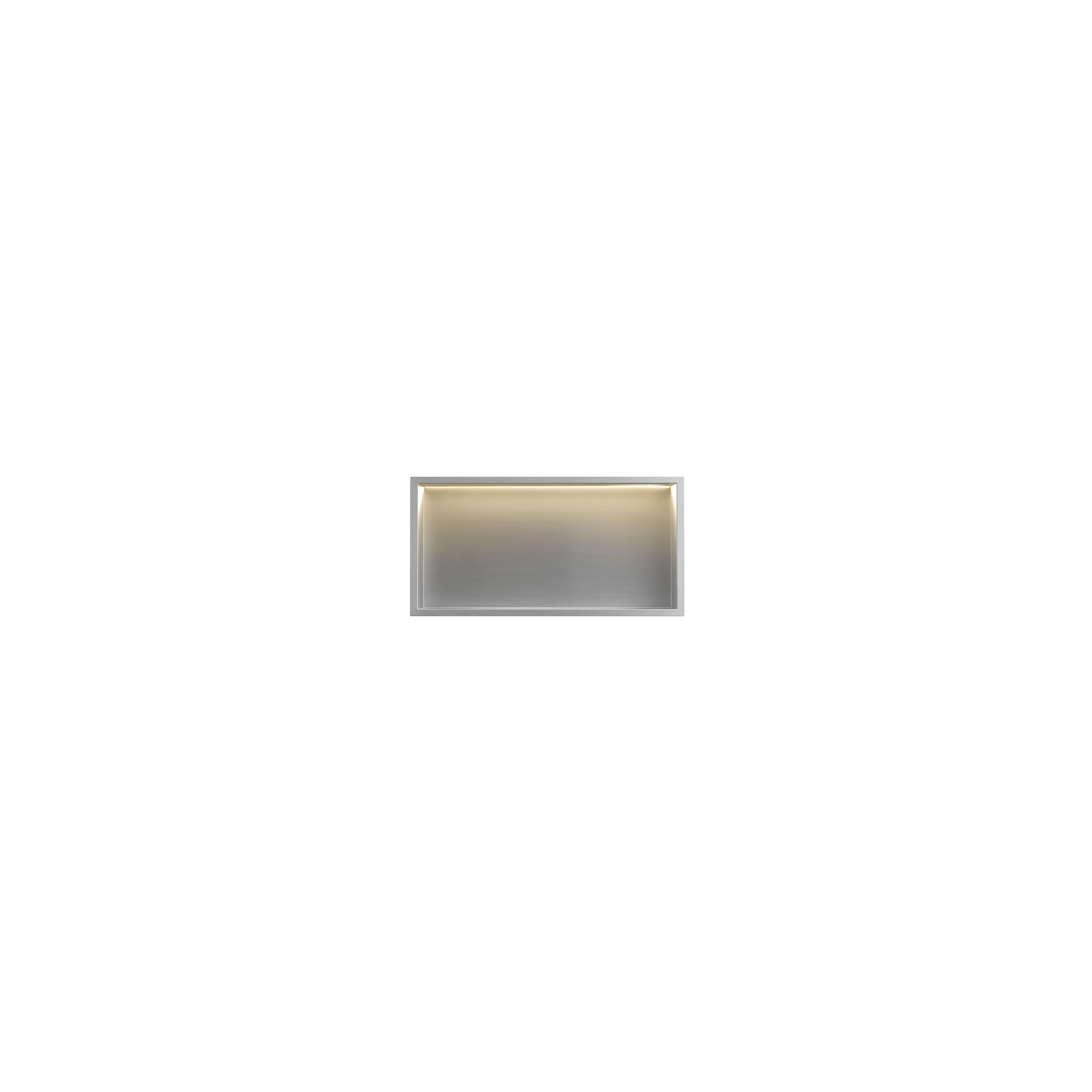WANDEINBAU-BADEZIMMERREGAL LED 30x60 steel brush