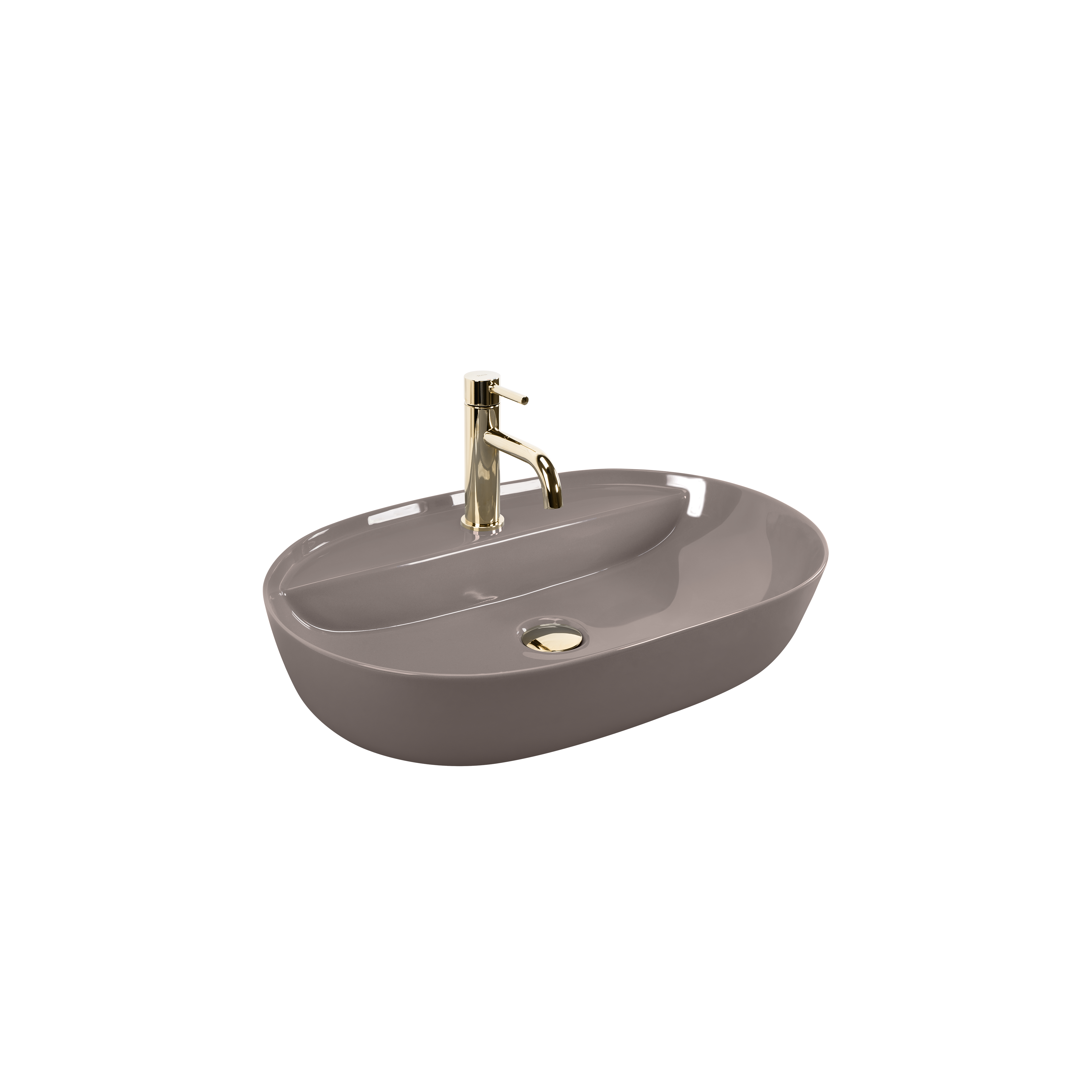 Aufsatzwaschbecken REA Aura 61 Beige Shiny