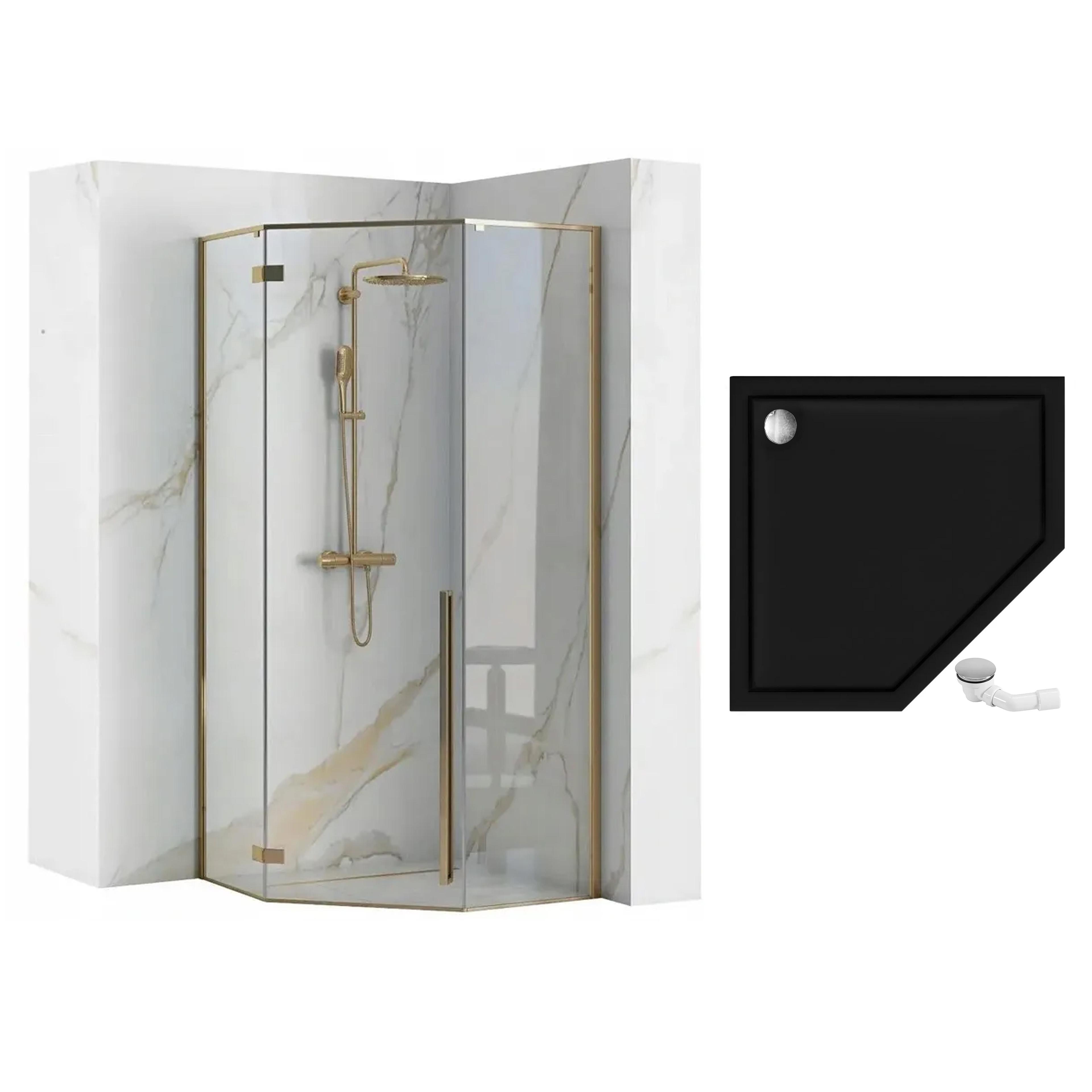 Καμπίνα Ντους Rea DIAMOND 90x90 GOLD