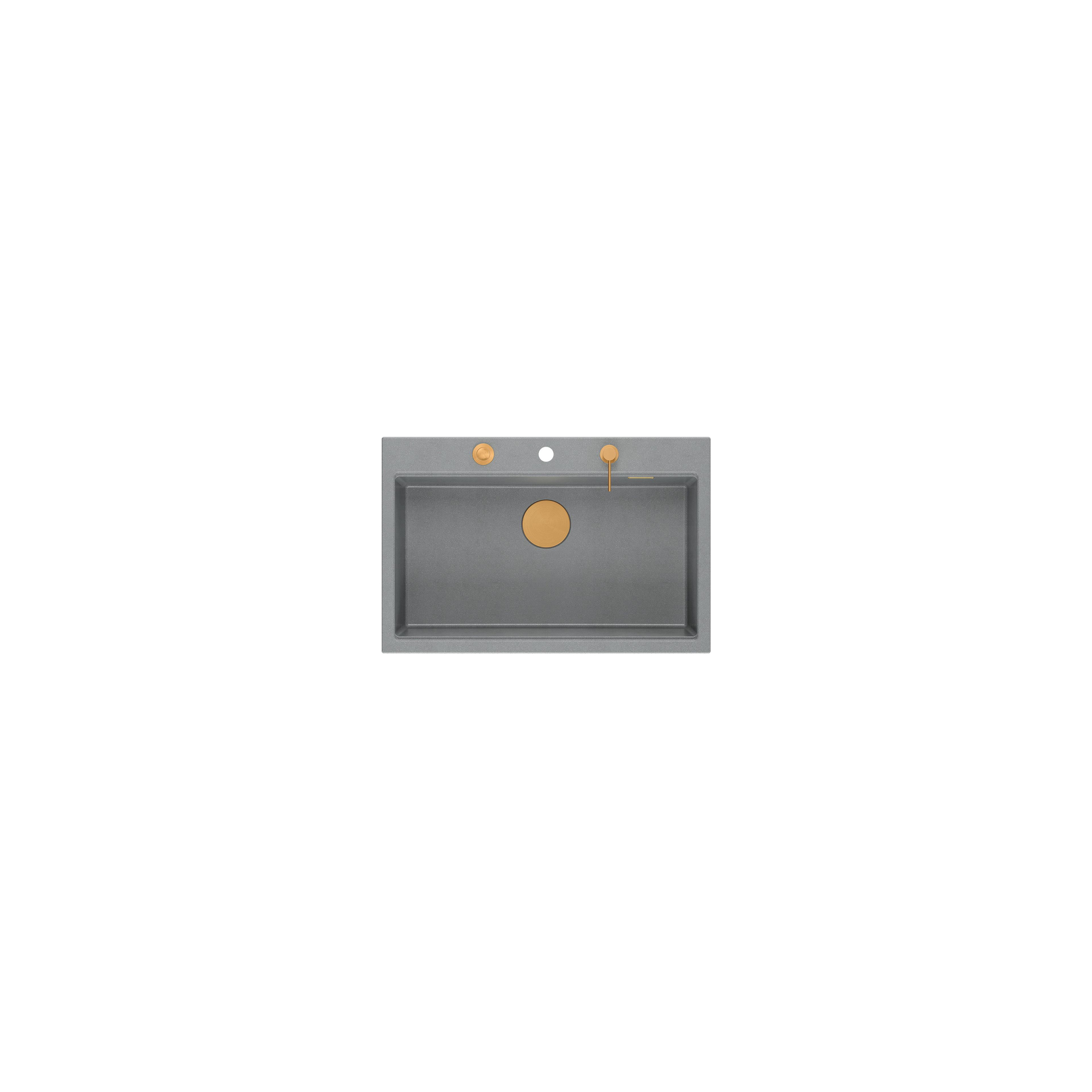Granitspülbecken MARC 110 WORKSTATION Grey Metallic