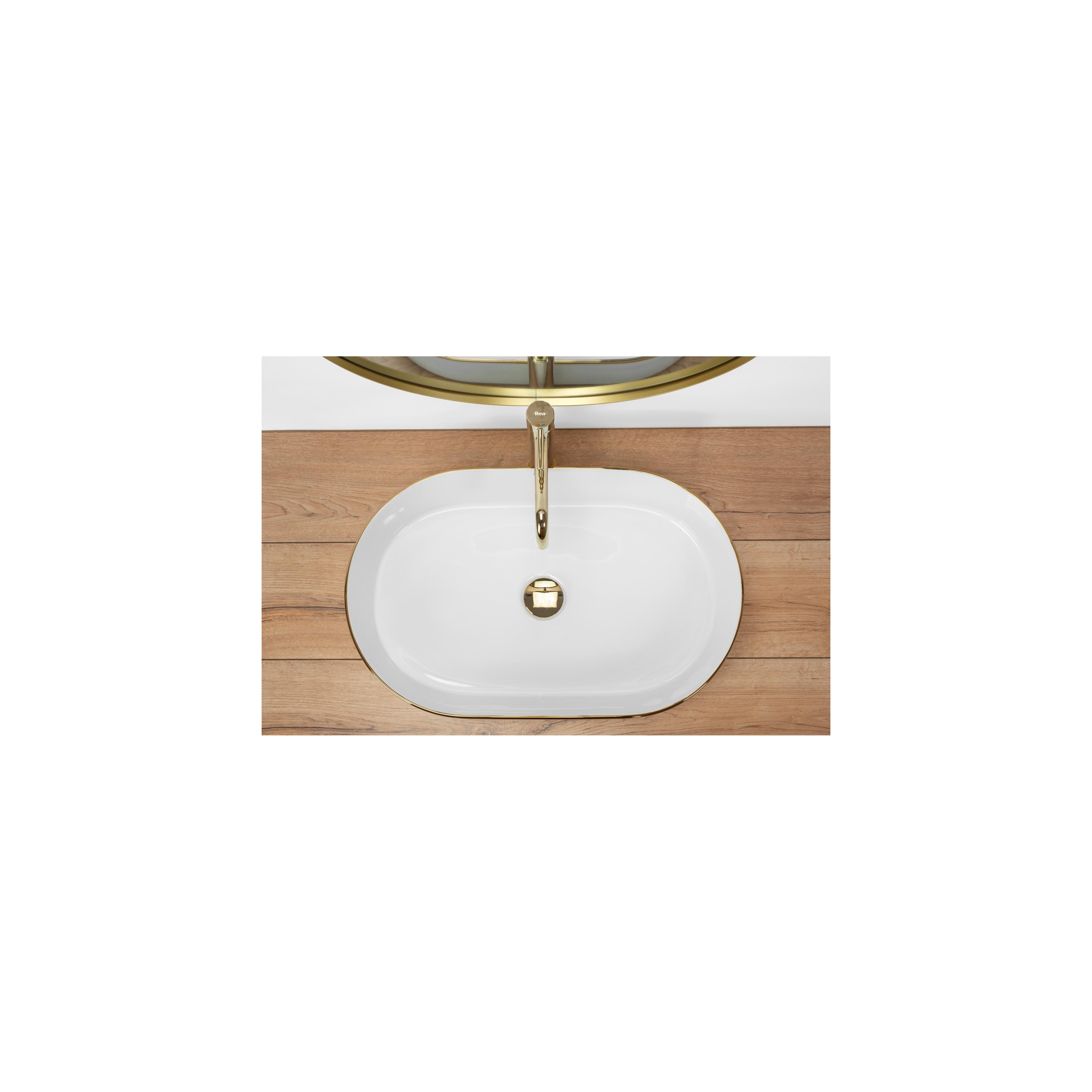 Aufsatzwaschbecken Rea Nadia white Gold edge