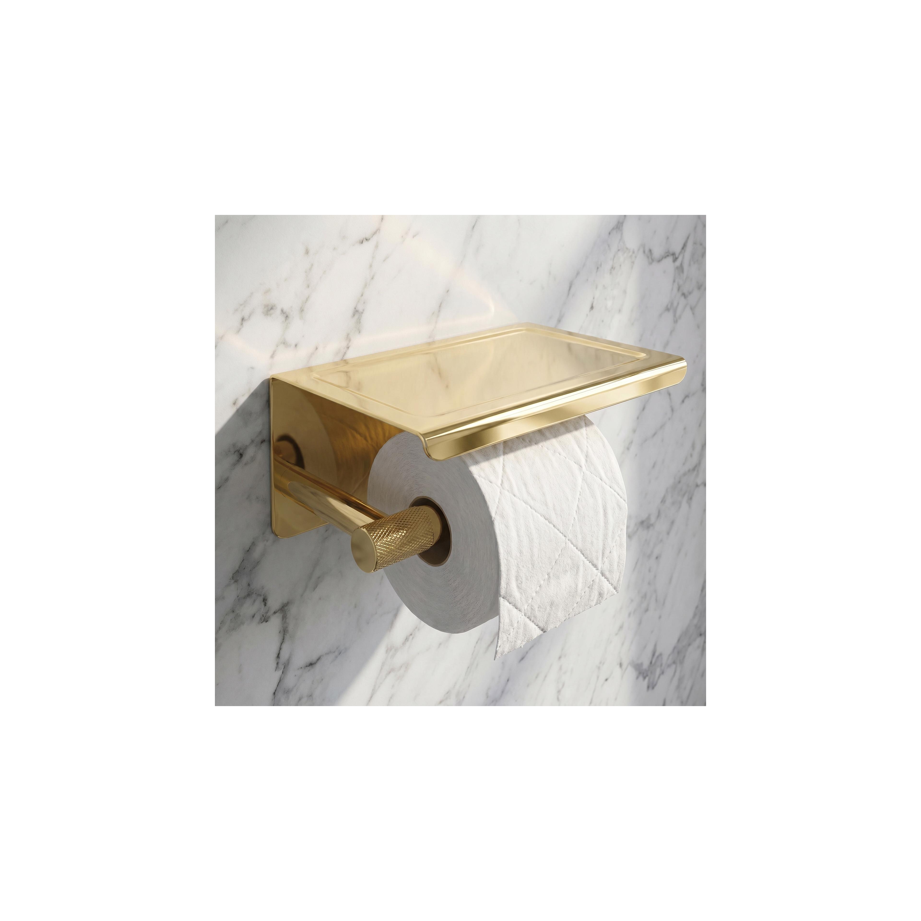 Toilettenpapierhalter mit Ablage 6613 Modern Gold