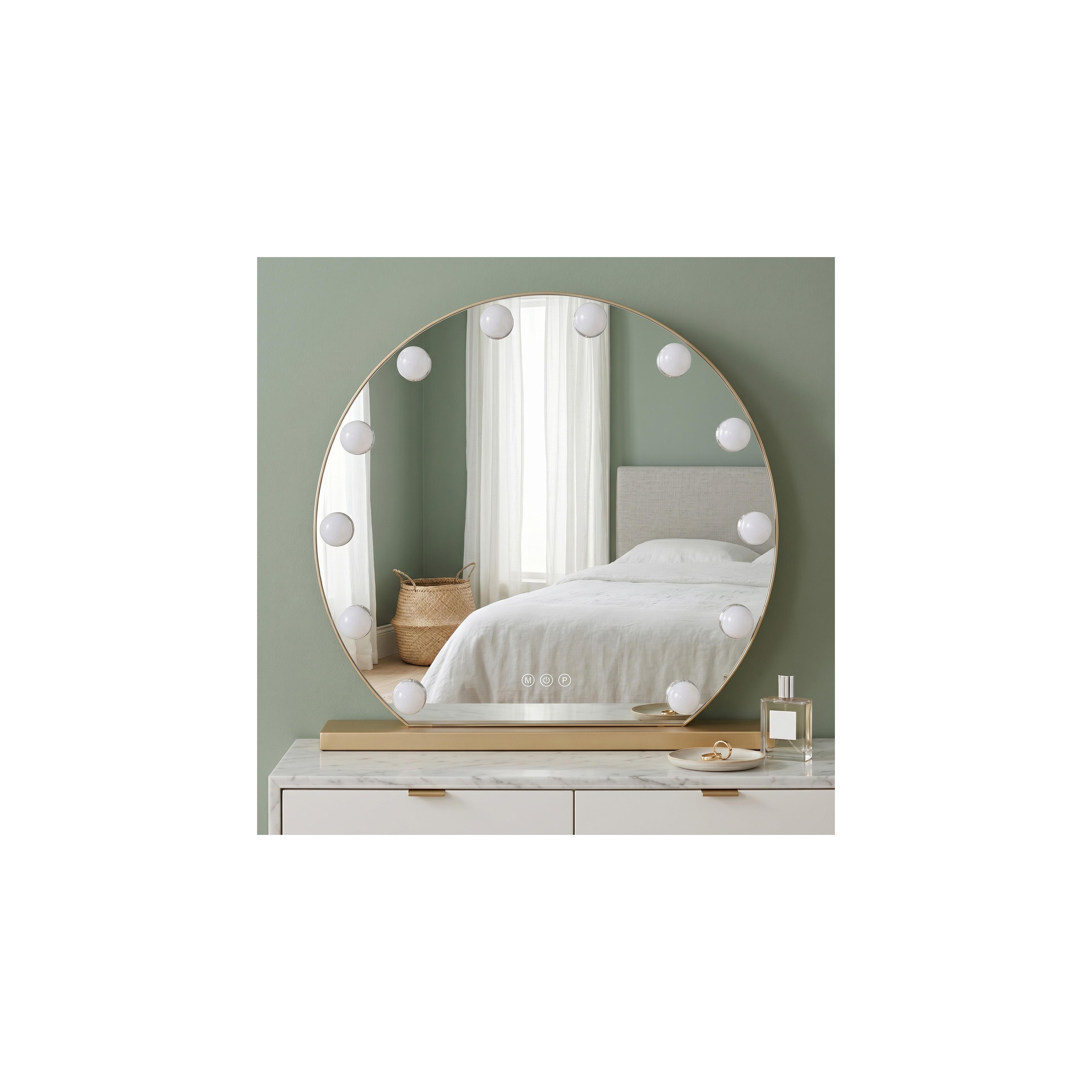 Spiegel LED HOLLYWOOD L. Gold 50 cm