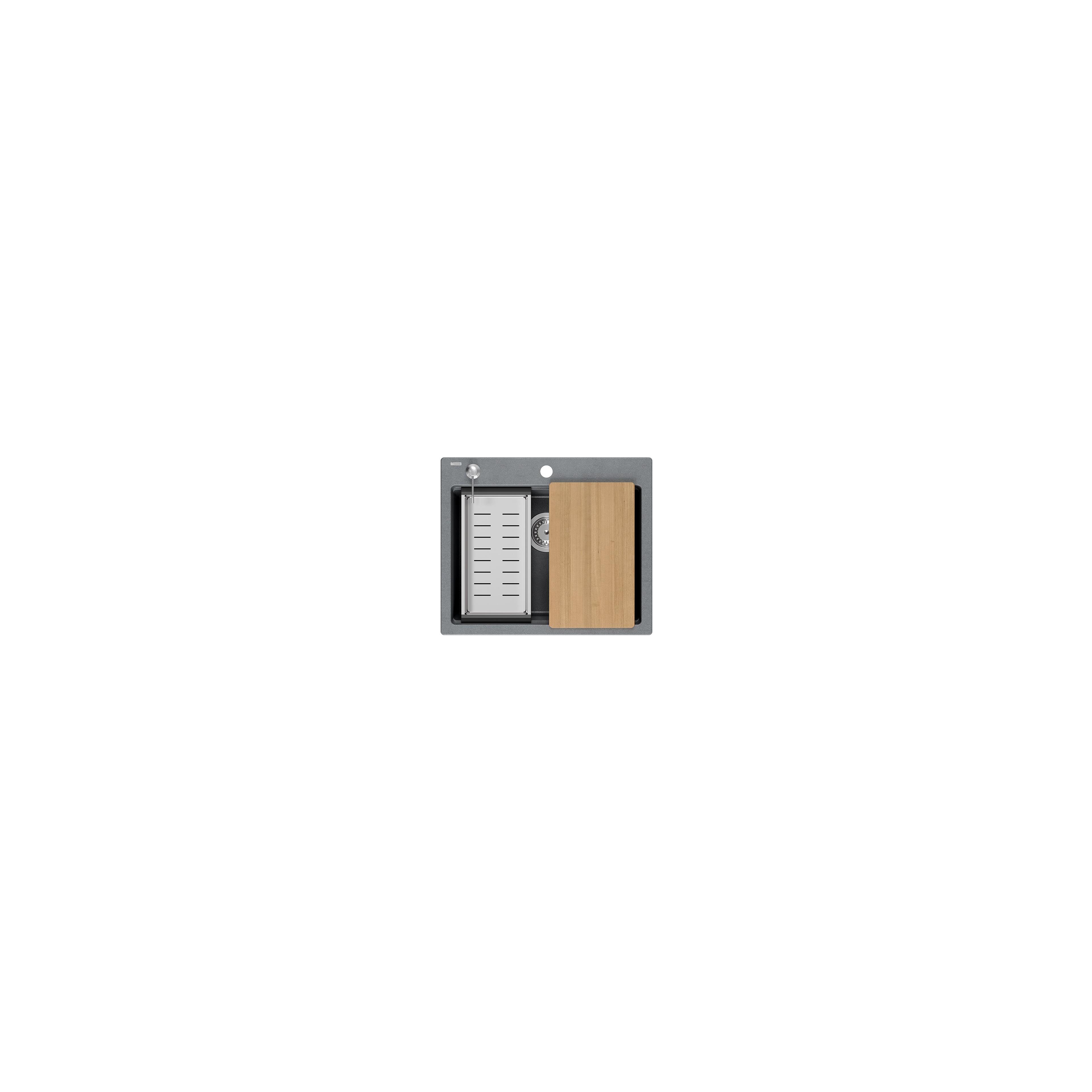 Granitspülbecken KURT 110 WORKSTATION Grey Metallic
