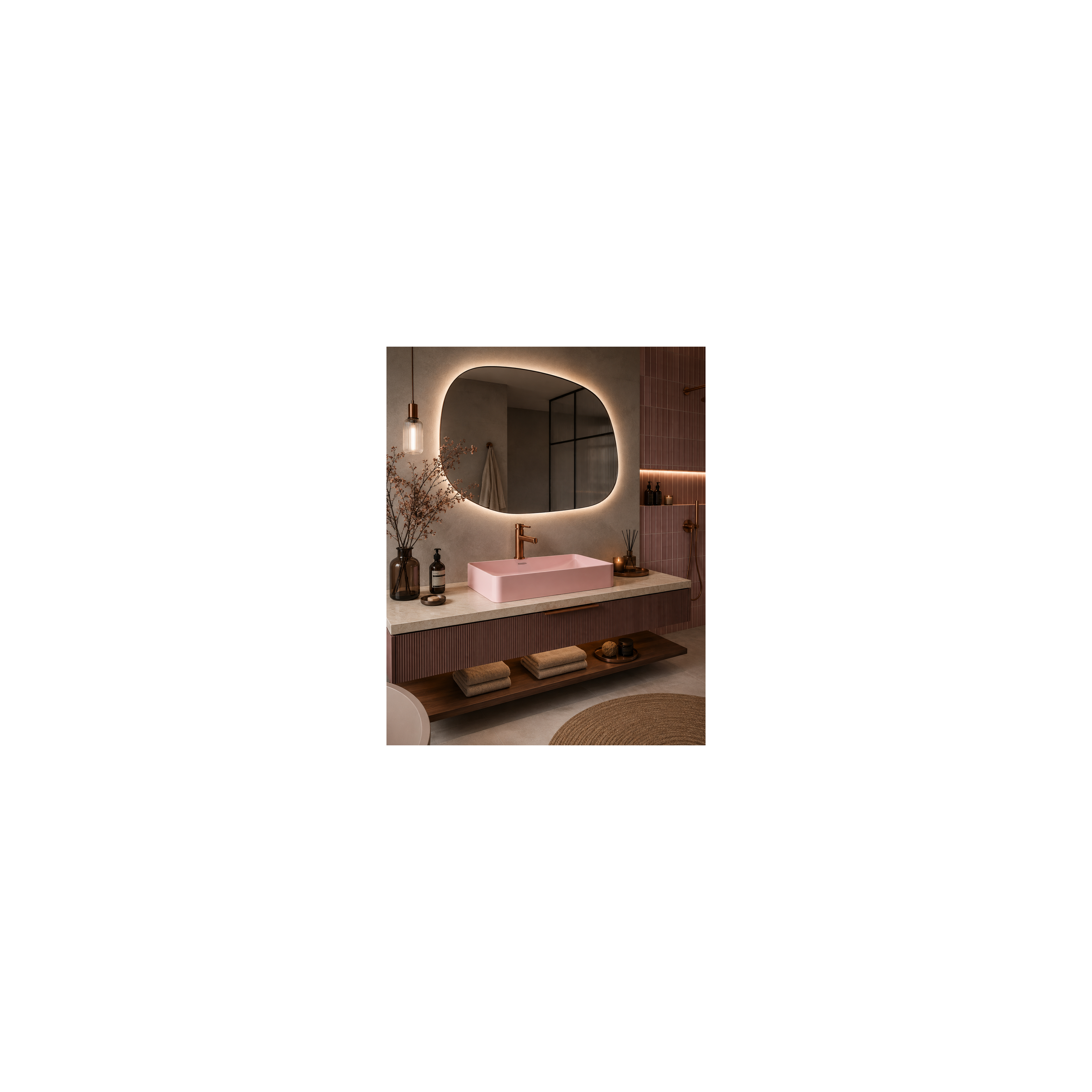 Lavatório conglomerado GOYA PINK 50CM