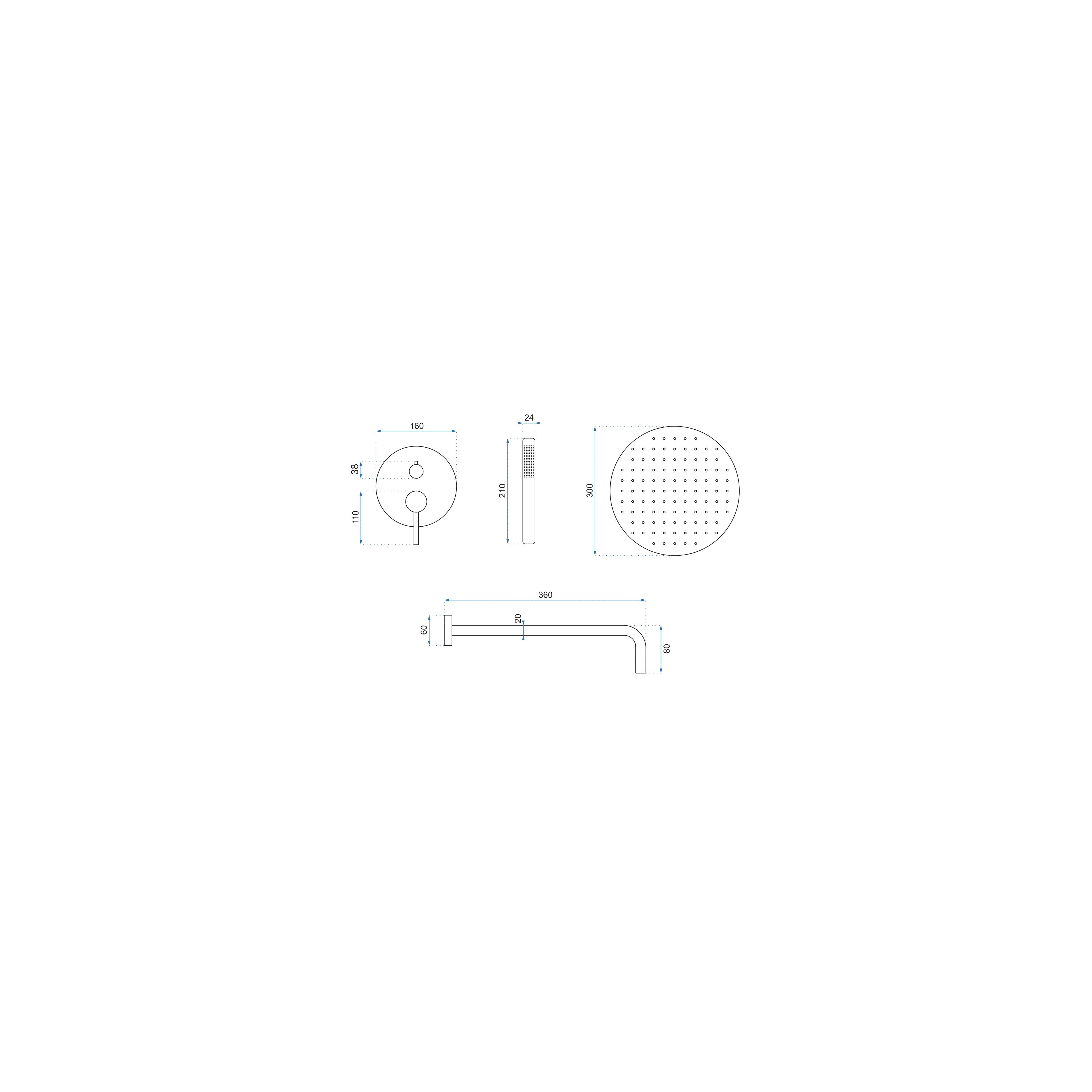 Shower system REA Lungo chrome + BOX