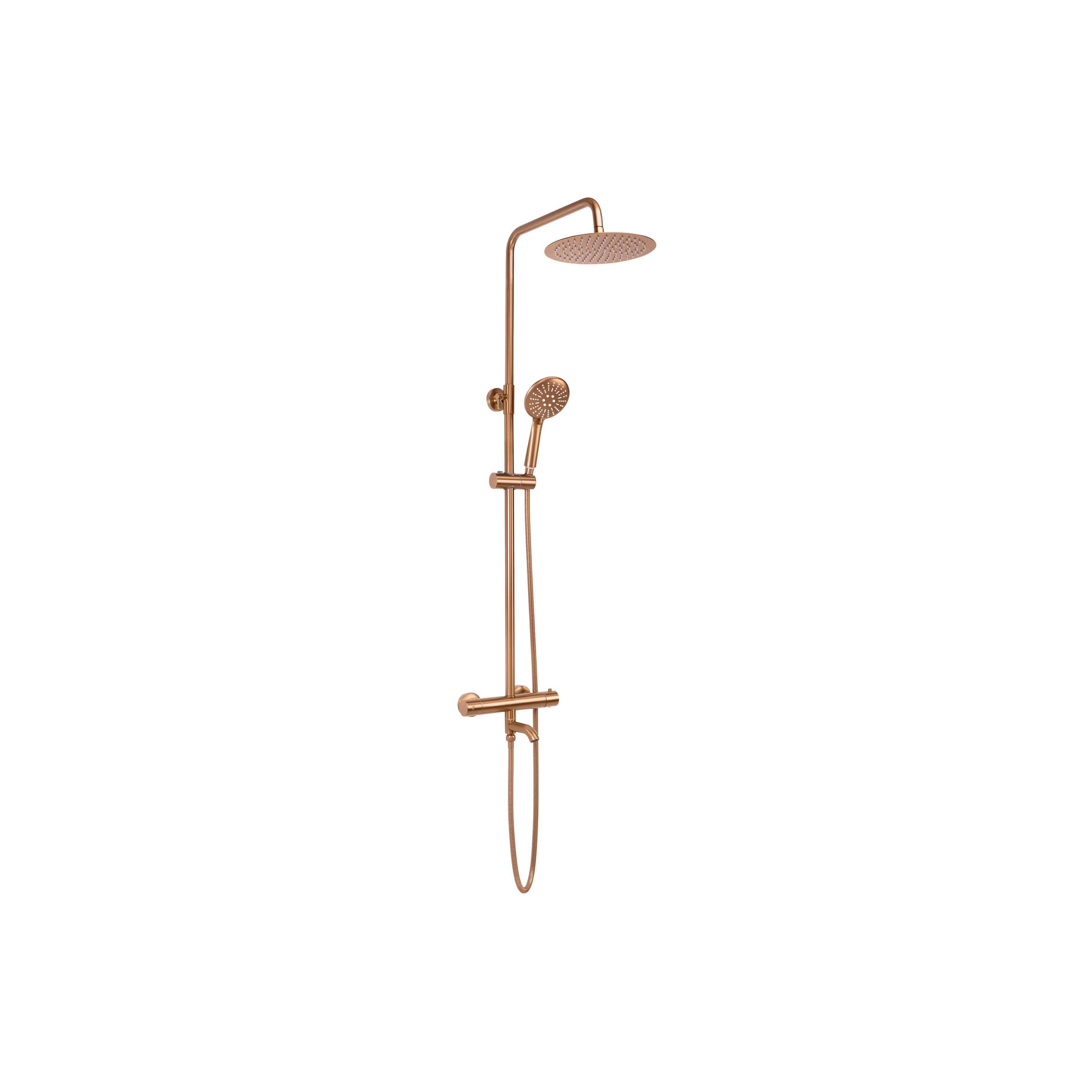 Kit de douche avec thermostat REA Lungo Copper Brush